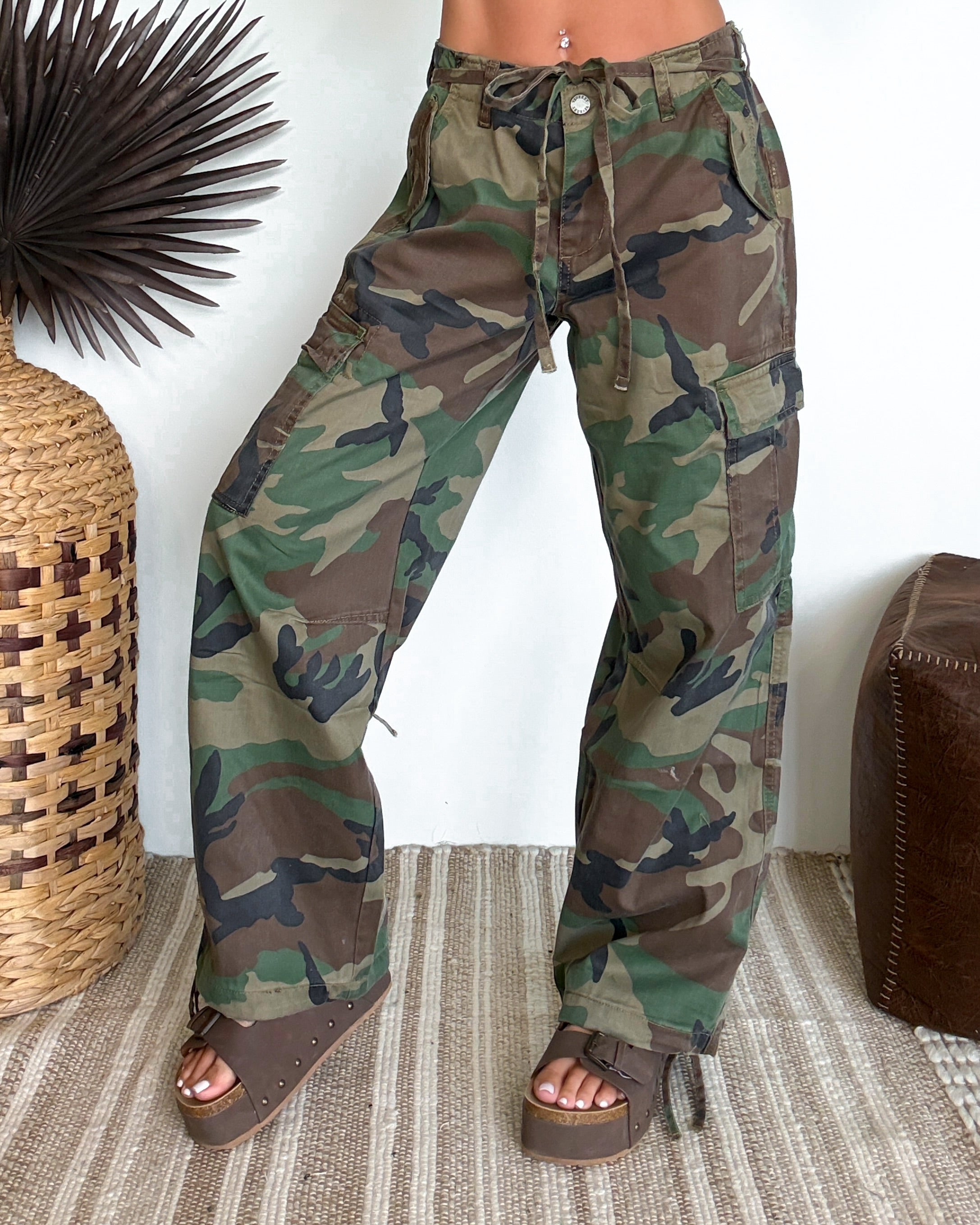 Camo Cutie Wide Leg Cargo Pants