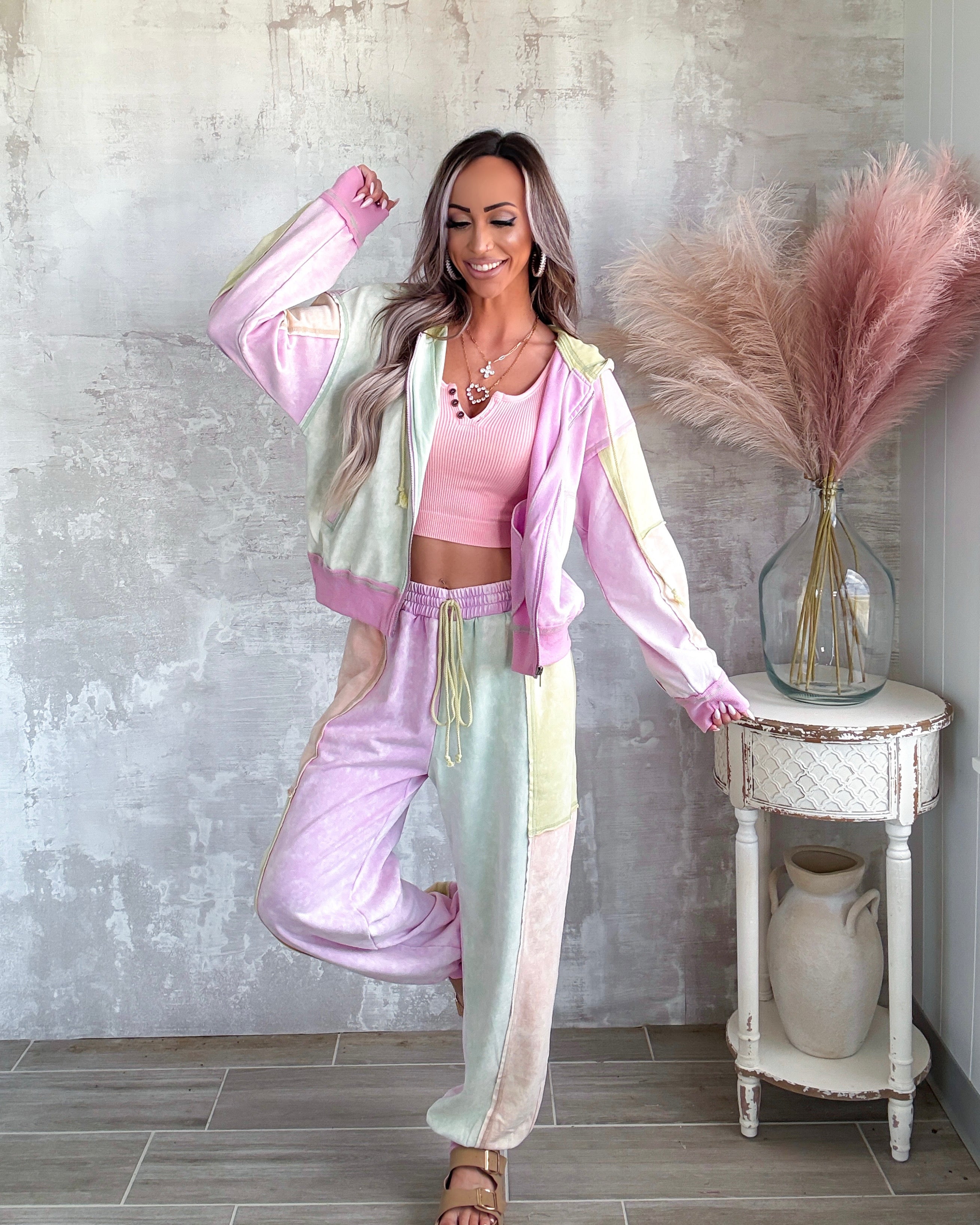 Dreamy Colorblock Joggers - Pastel