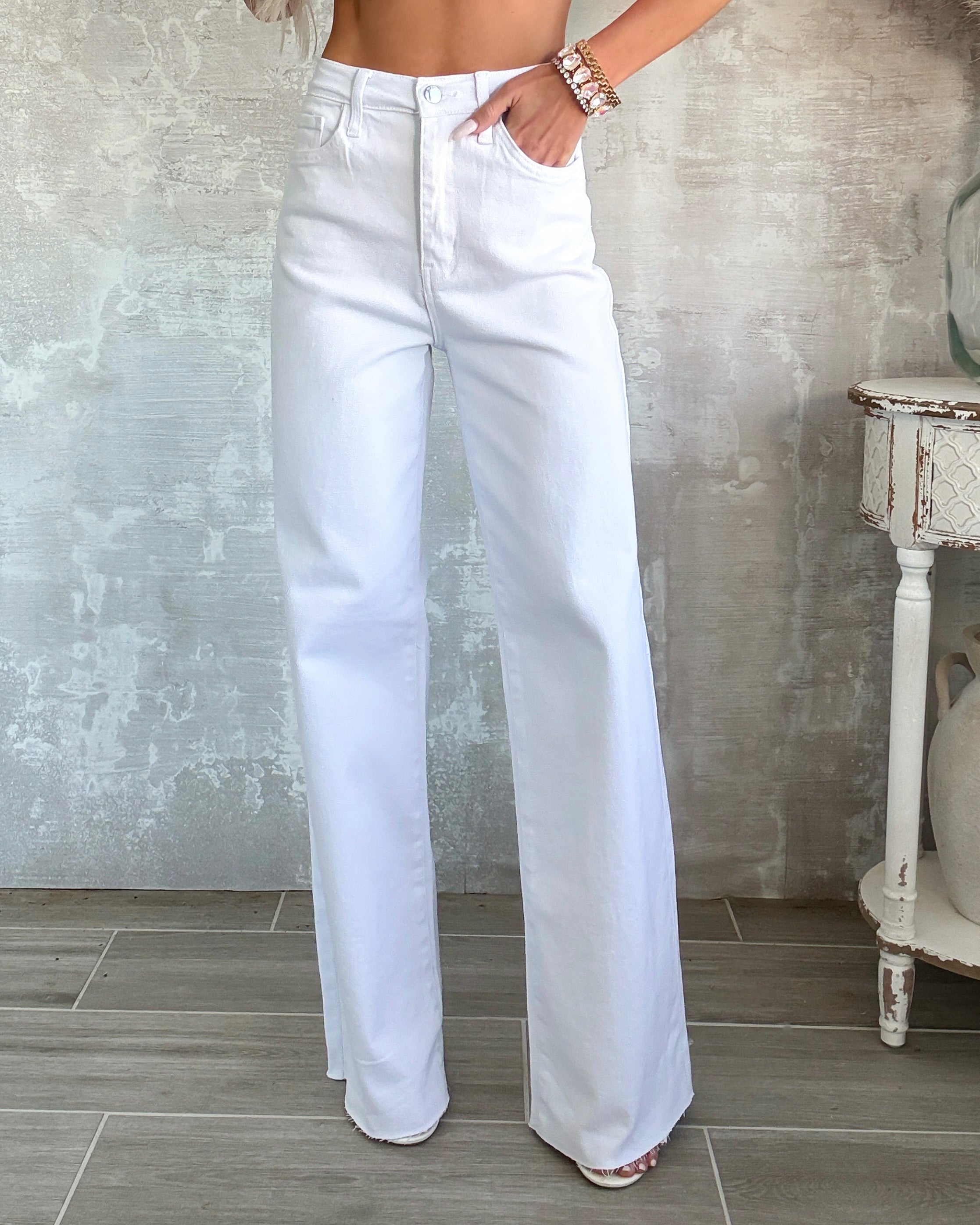 Endy Wide Leg Jeans - White