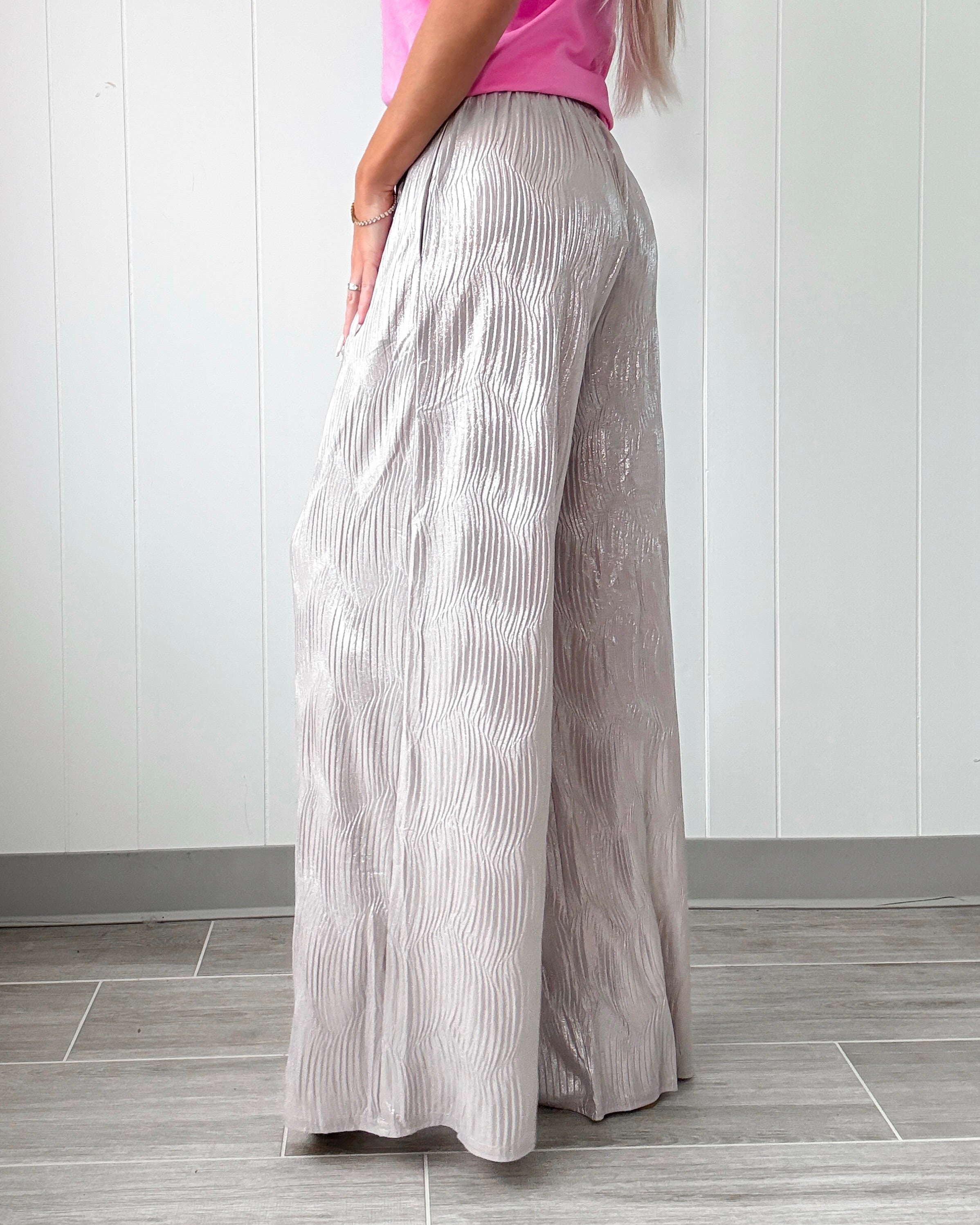 Refined Glow Shimmer Pant - Silver