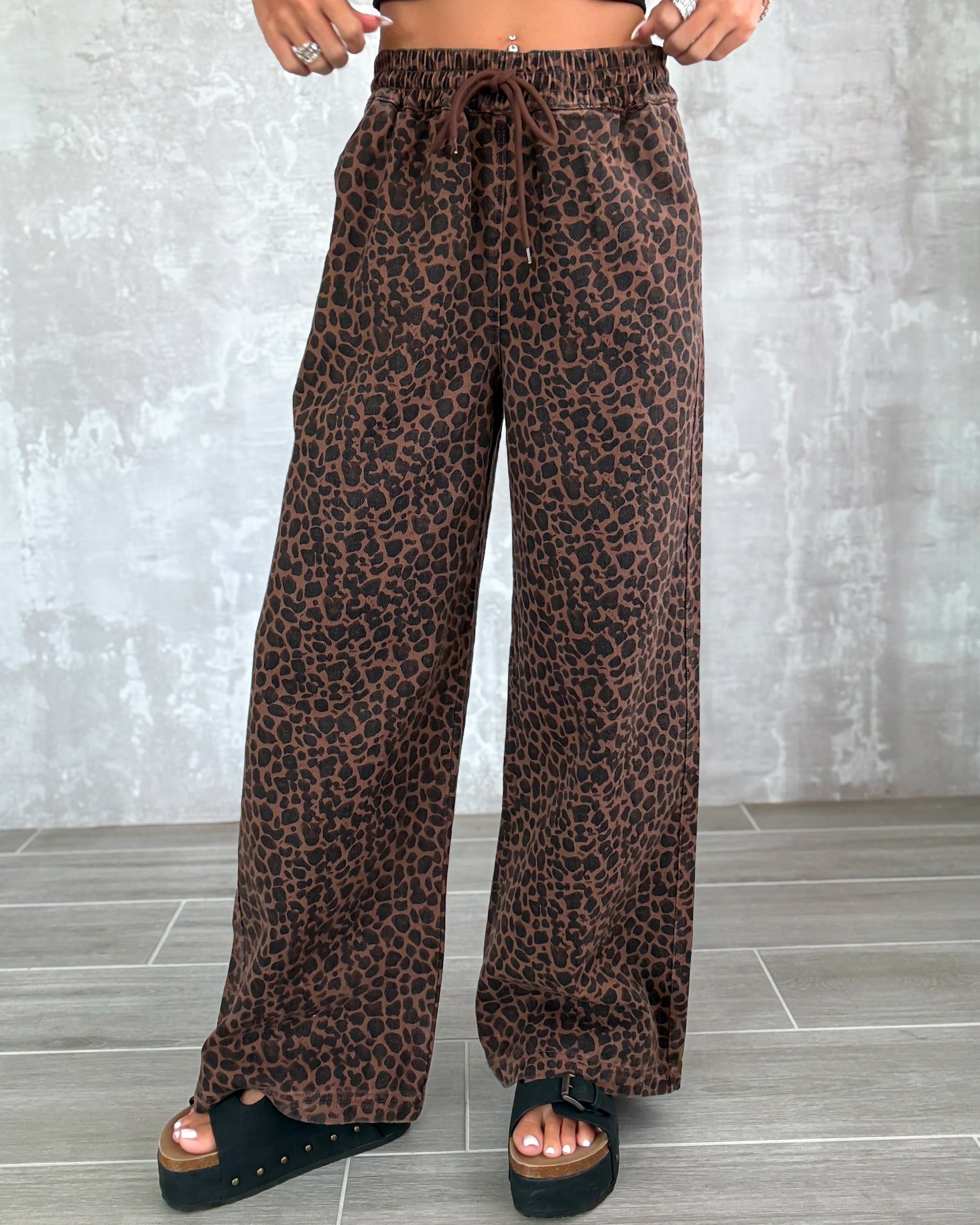 Wild Stride Leopard Denim Pants