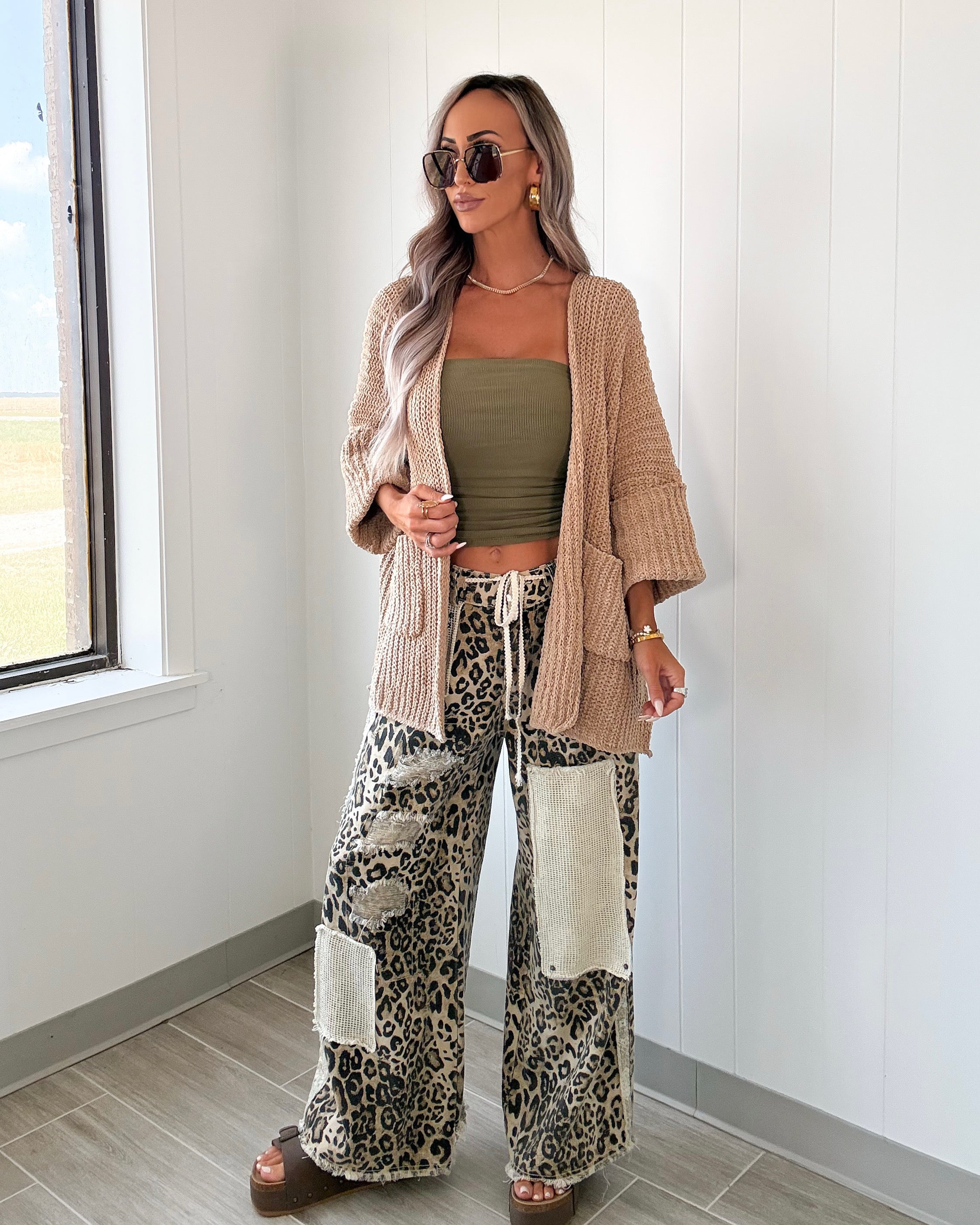Cozy Era Hi-Lo Cardigan - Powder Cocoa