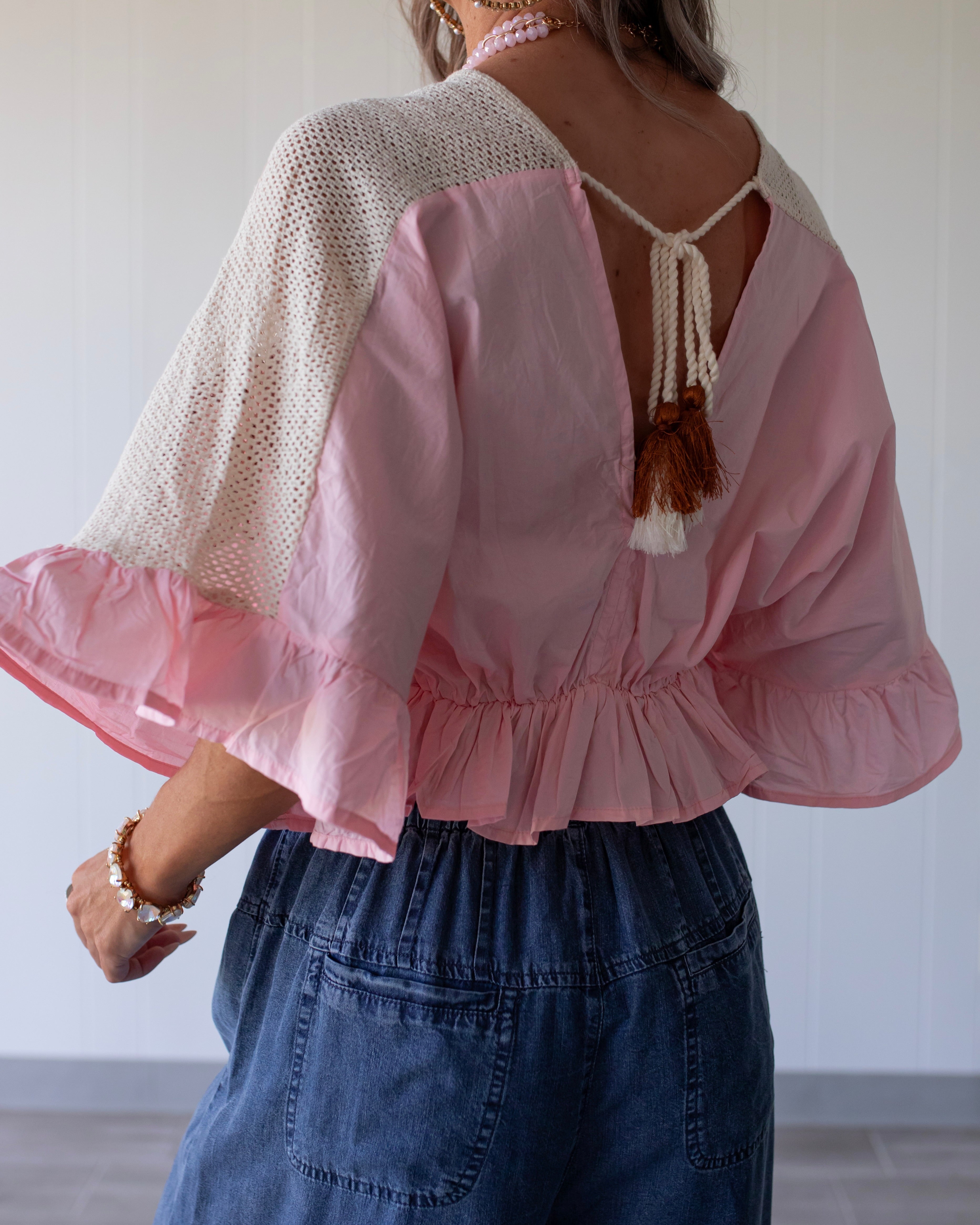 Tropicana Tassel Crop Top - Pink