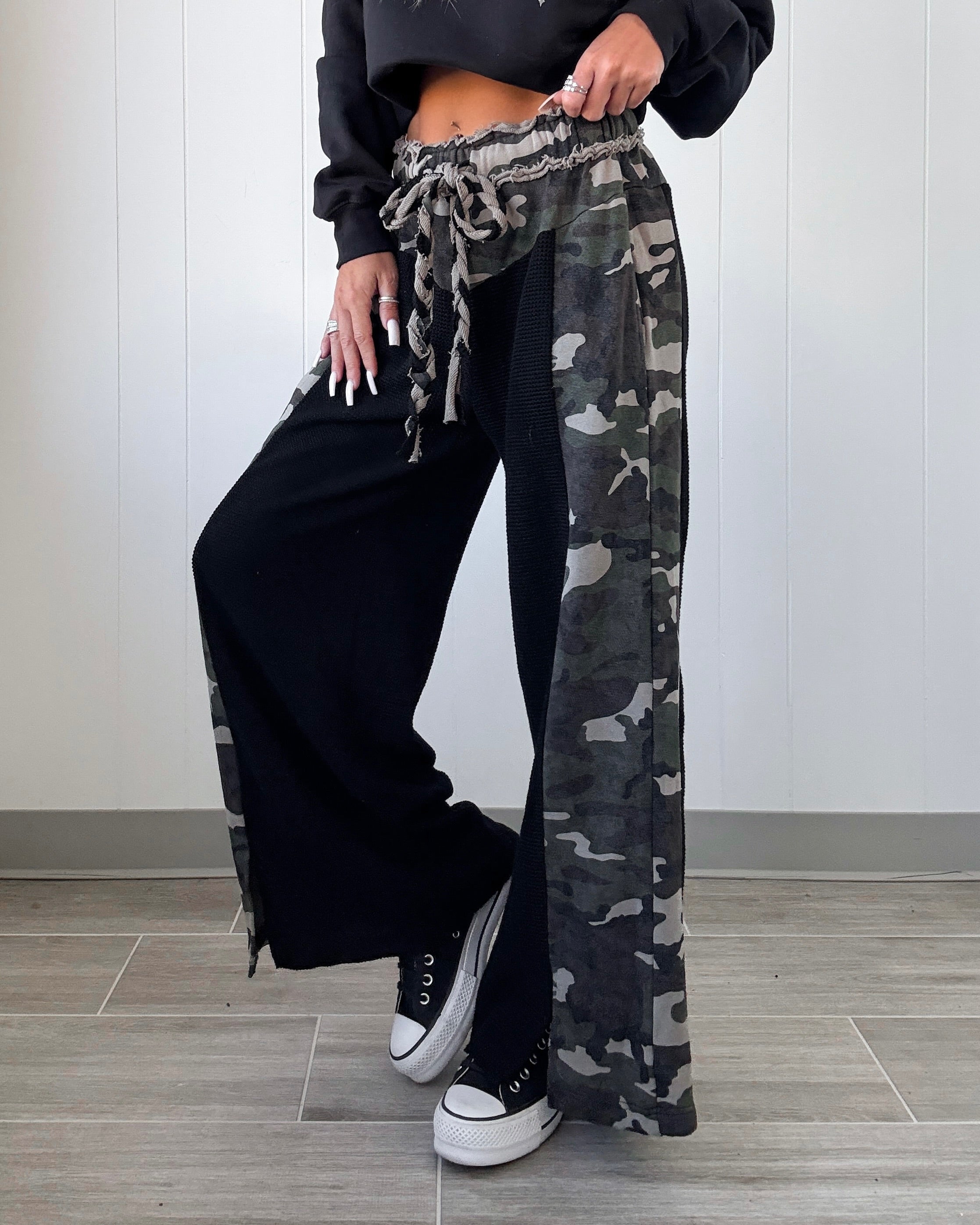 Riley Thermal Knit Pants - Camo/Black