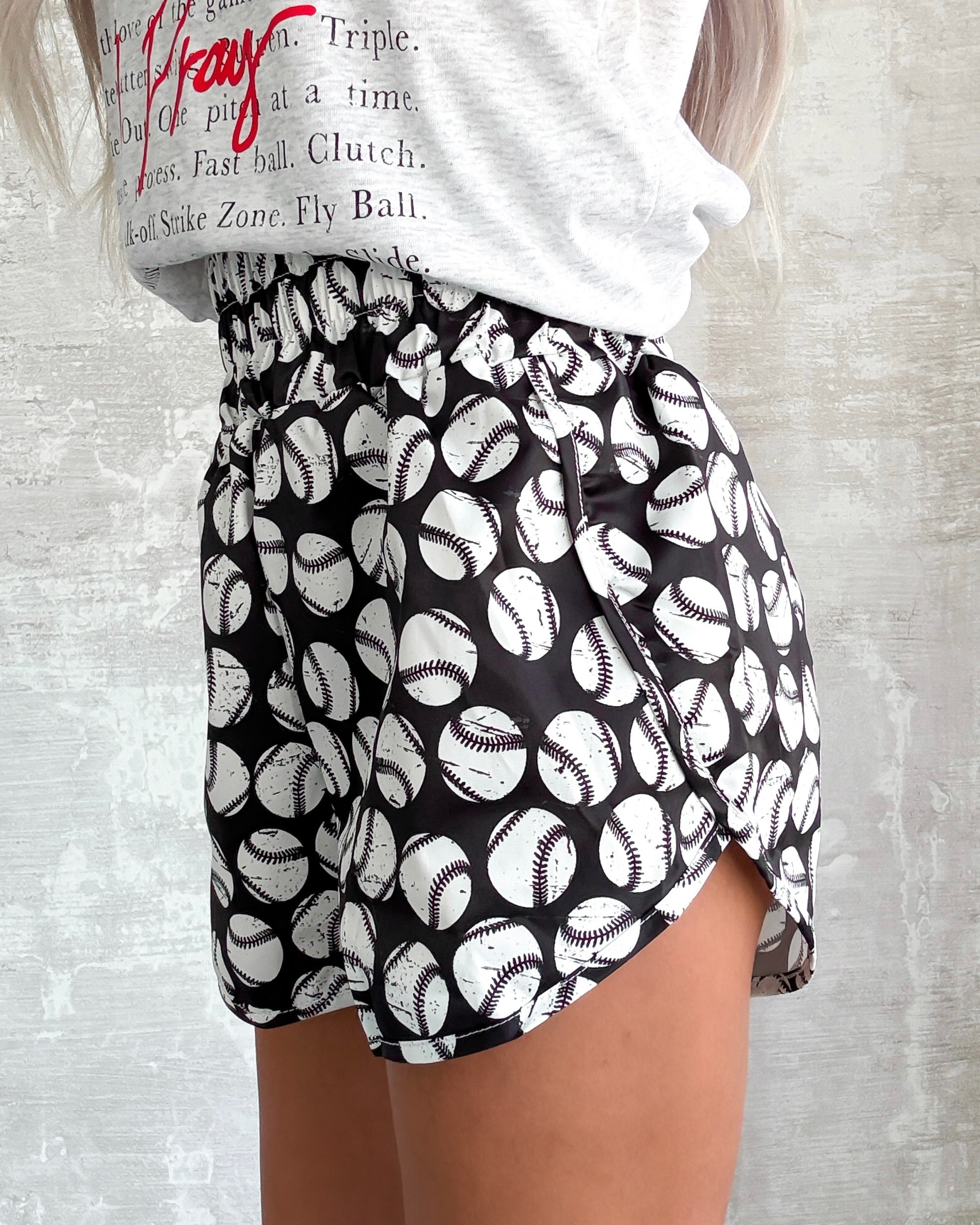 Baseball Mom Athletic Shorts - Black