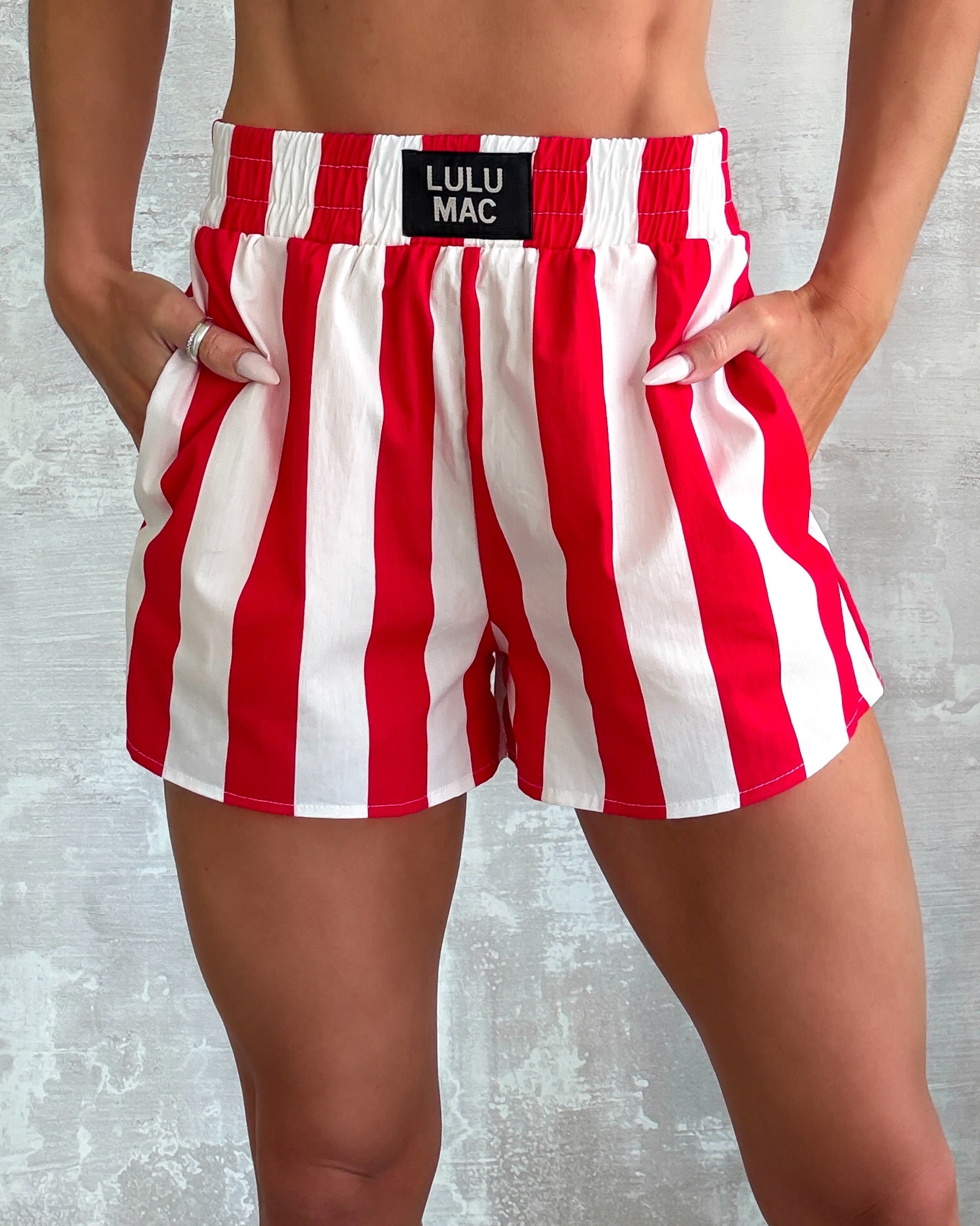 Team Spirit Striped Boxer Shorts - Red