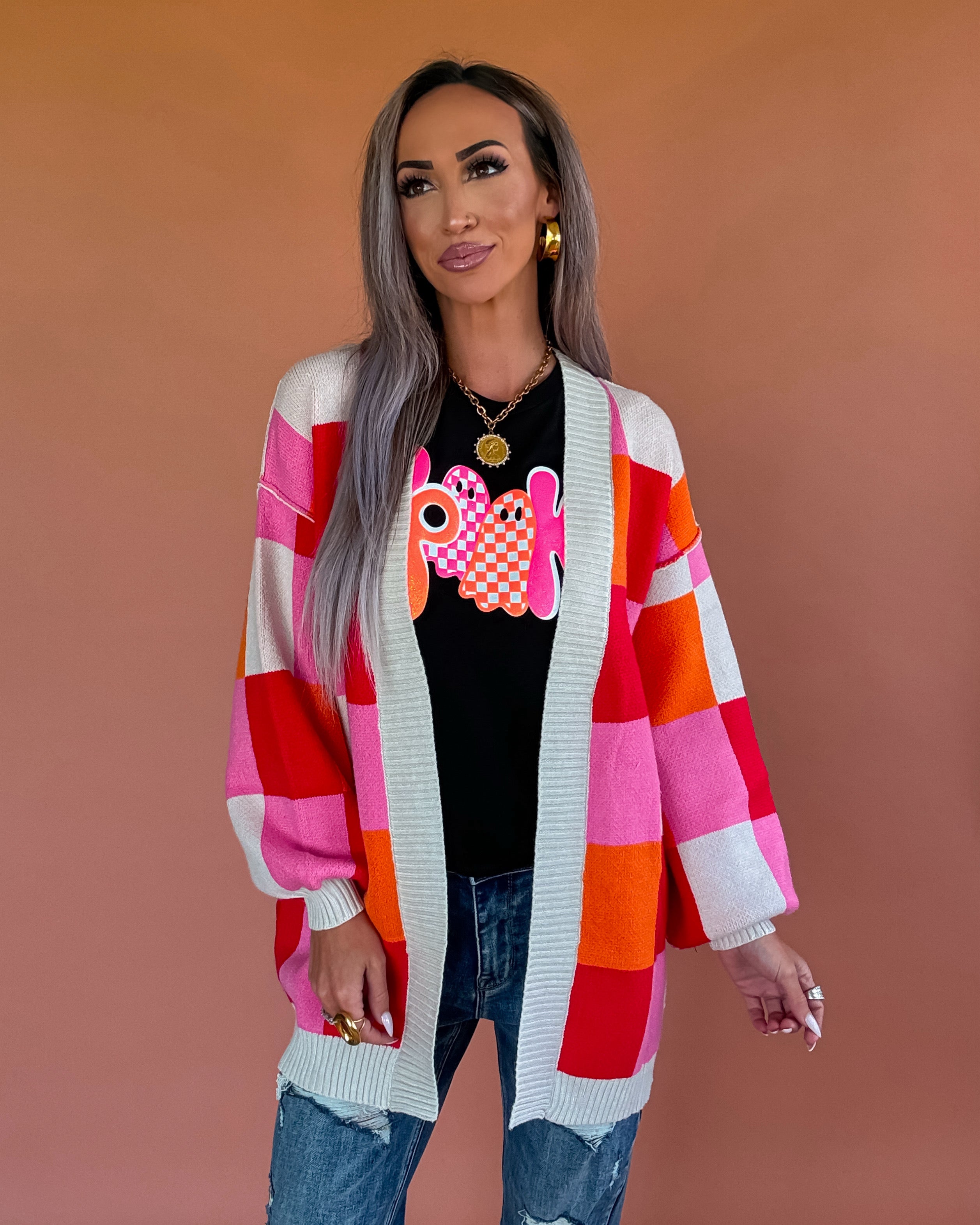 Fall Crush Checkered Cardigan