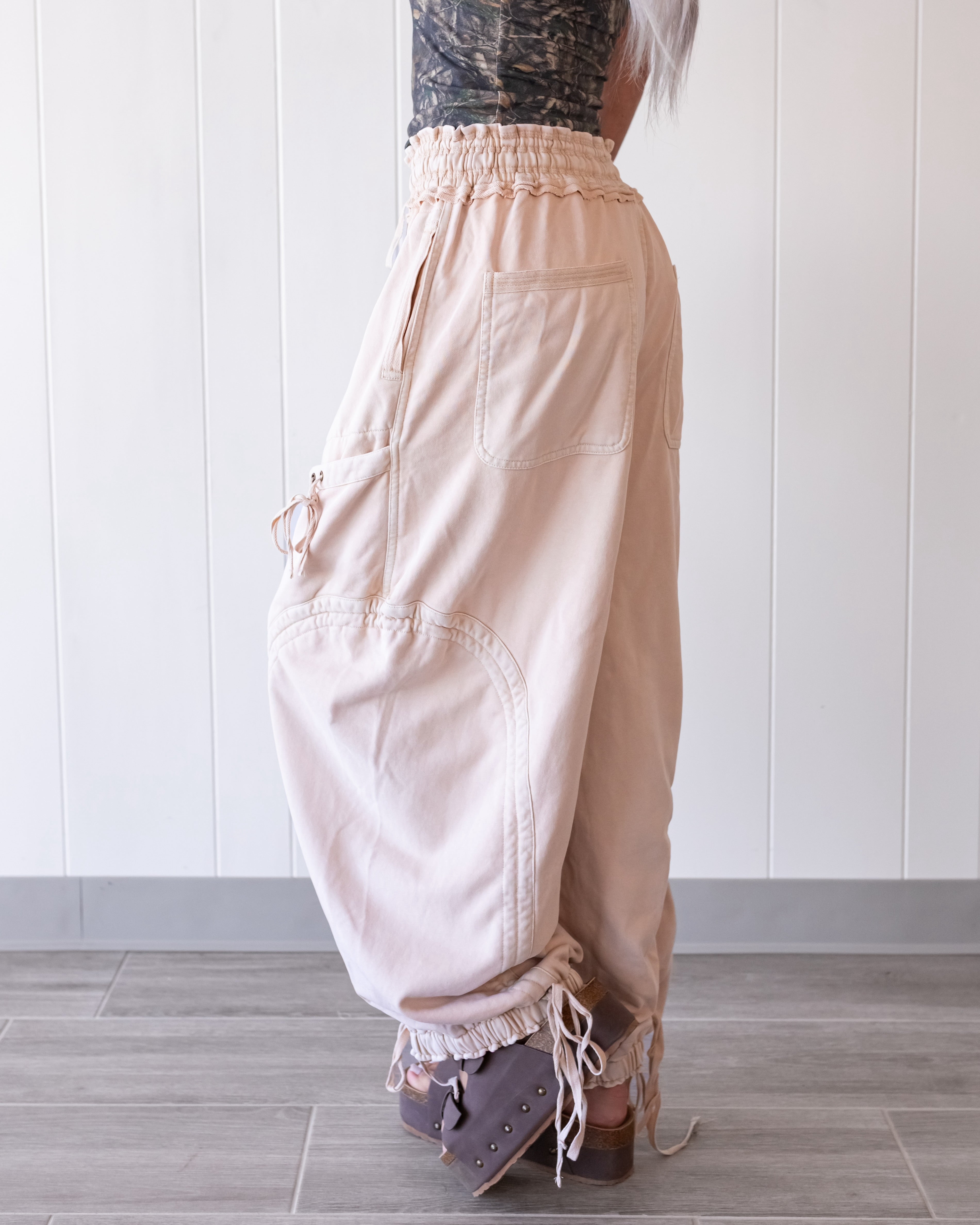 Rosie Balloon Tie Pants - Oat