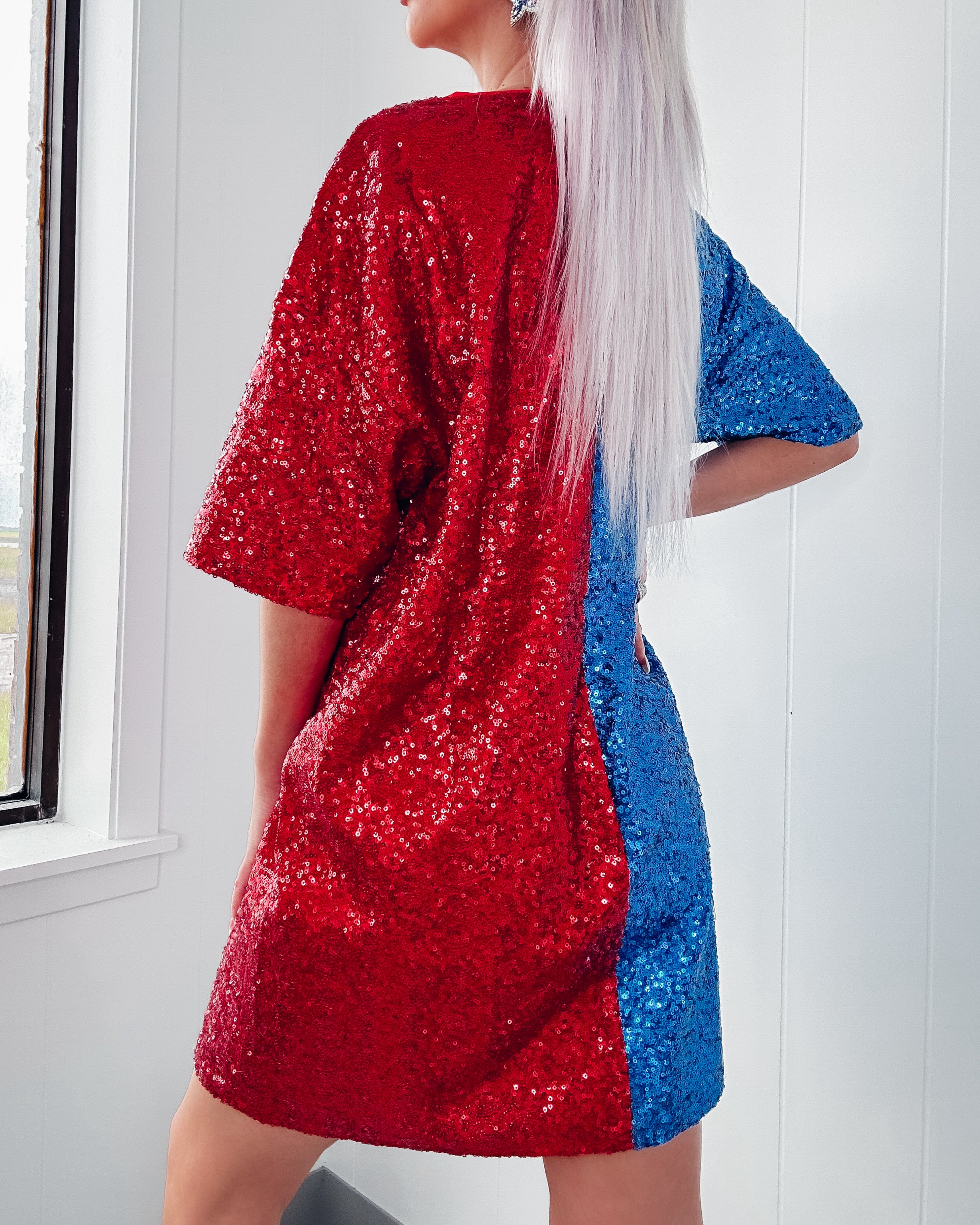 Starstruck Sequin Dress - Red/Blue