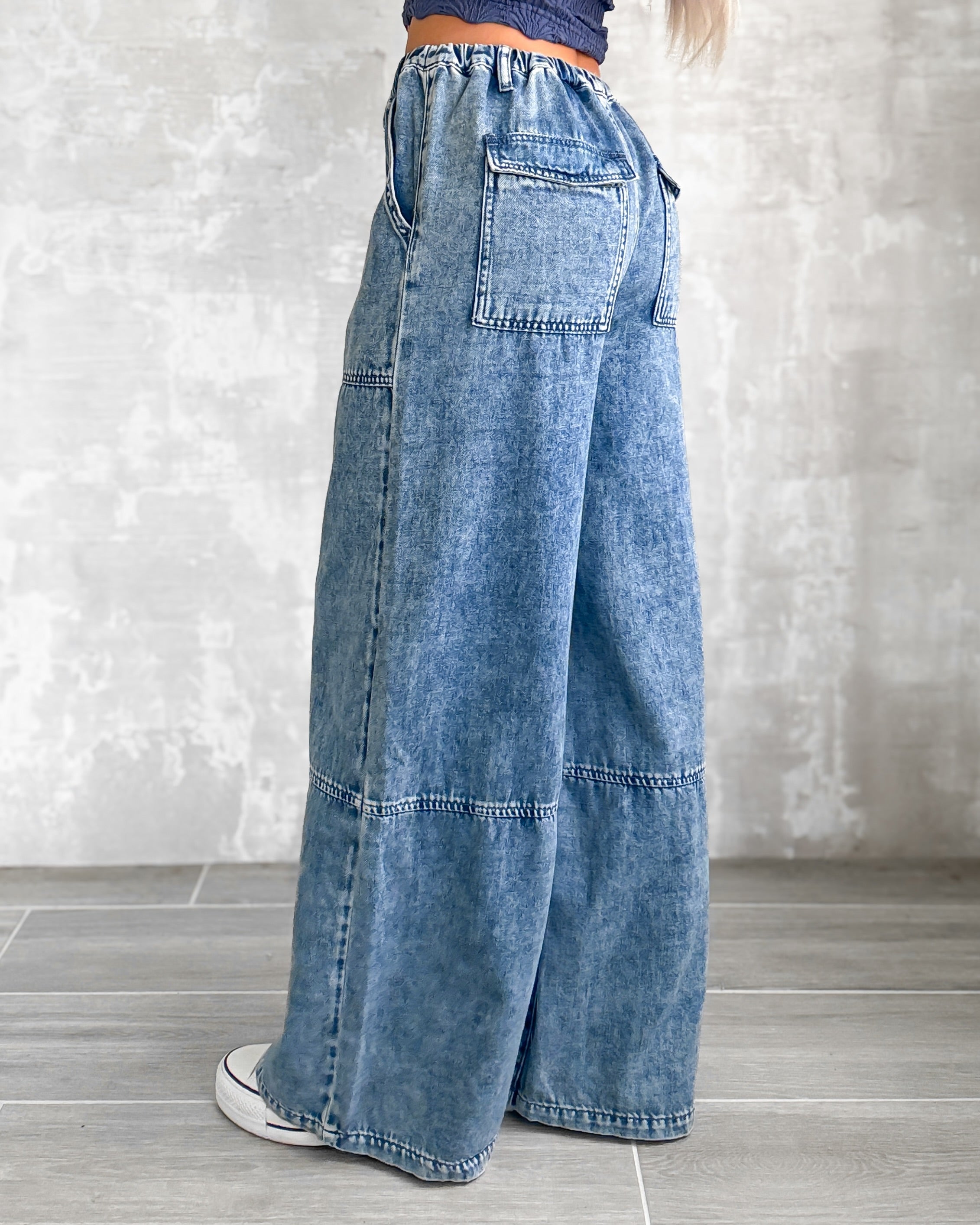 Huntley Wide Leg Pants - Medium Wash