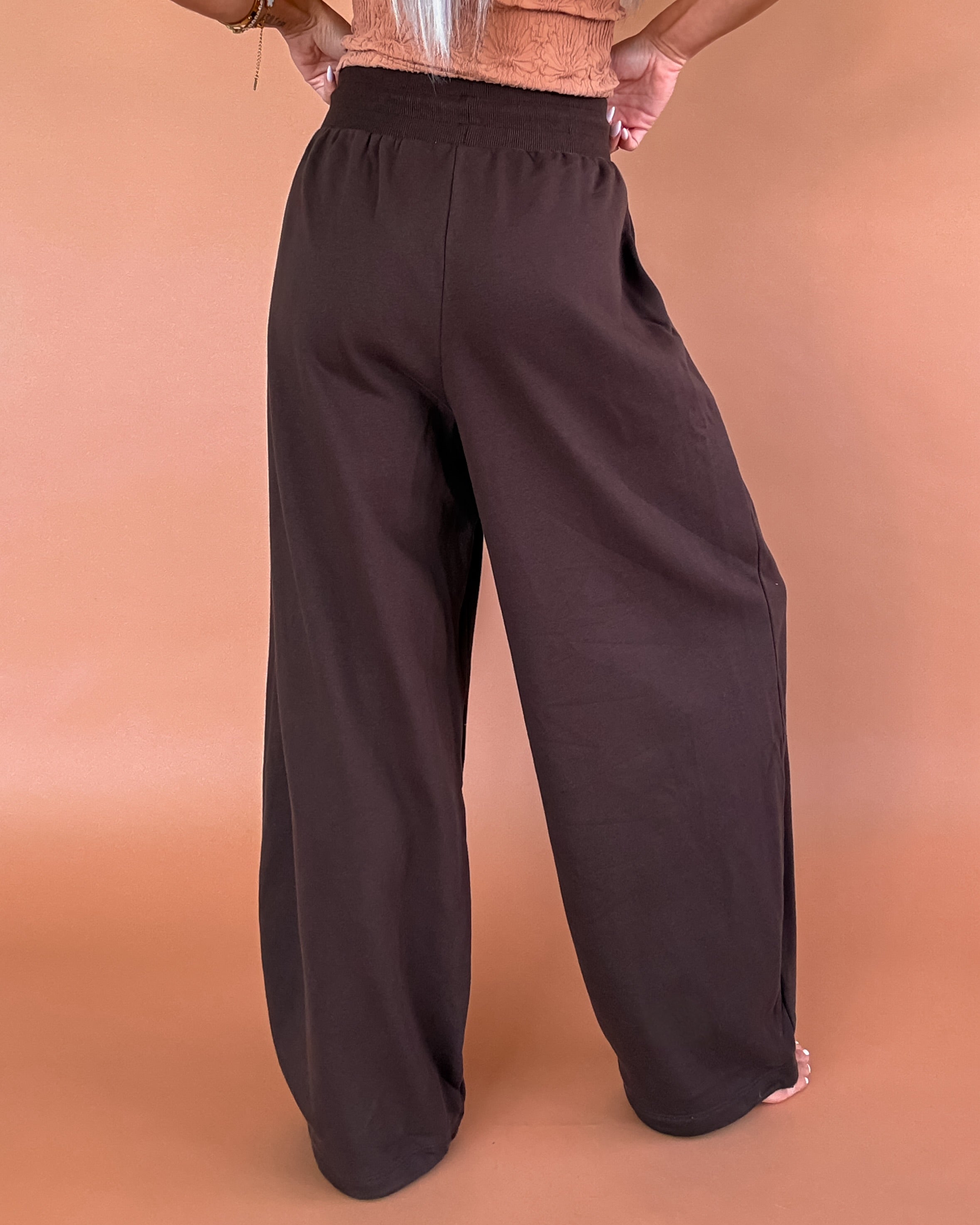Espresso Ease Wide Leg Sweatpants