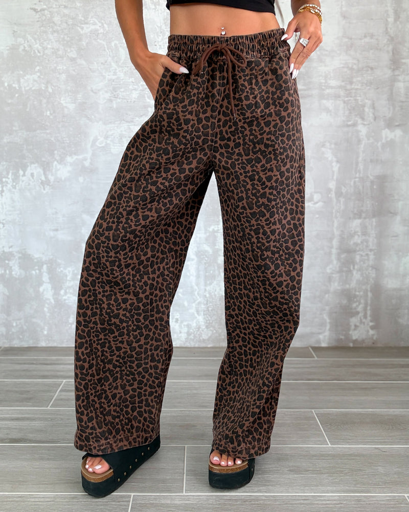 Wild Stride Leopard Denim Pants