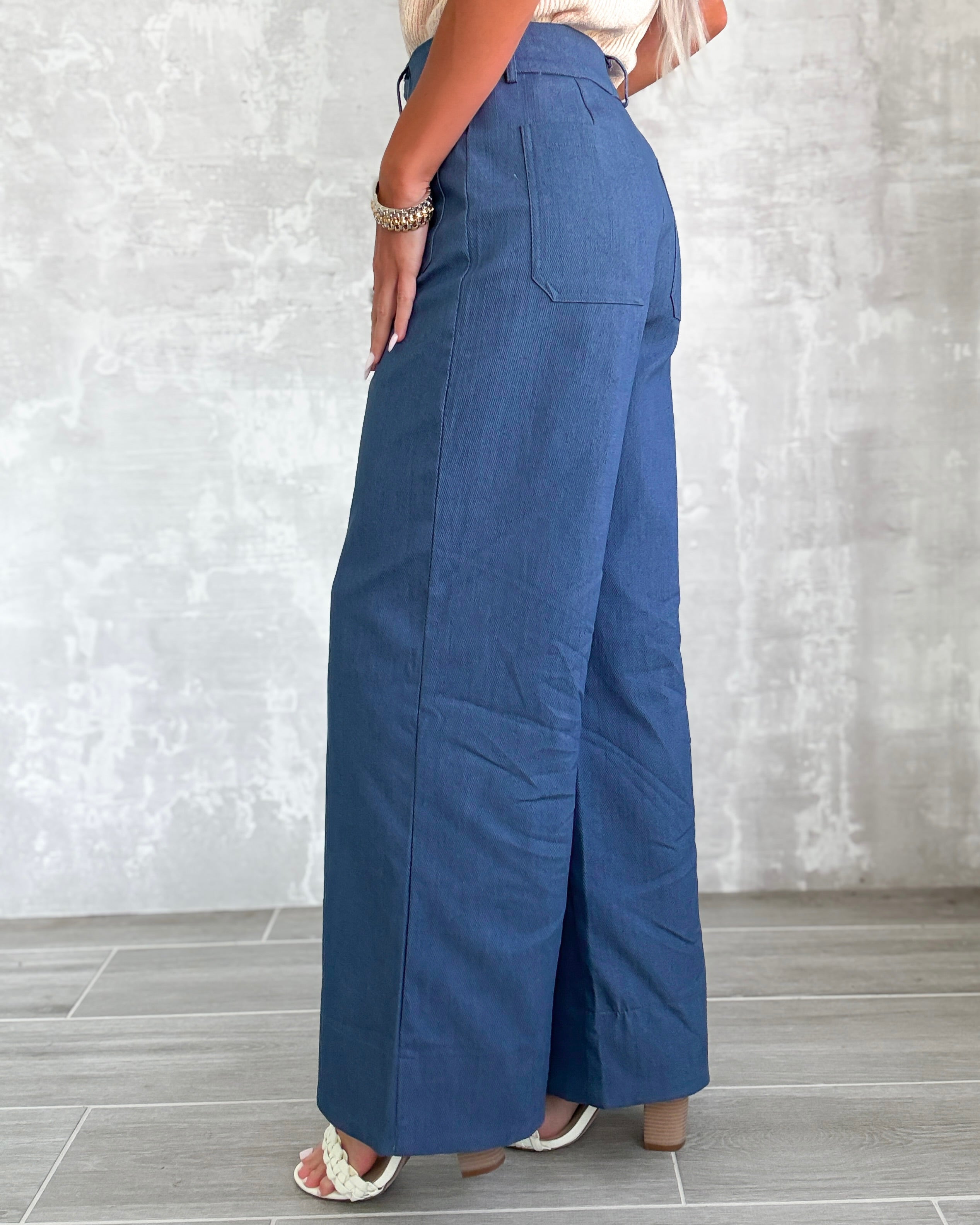 Harper Wide Leg Pants - Indigo