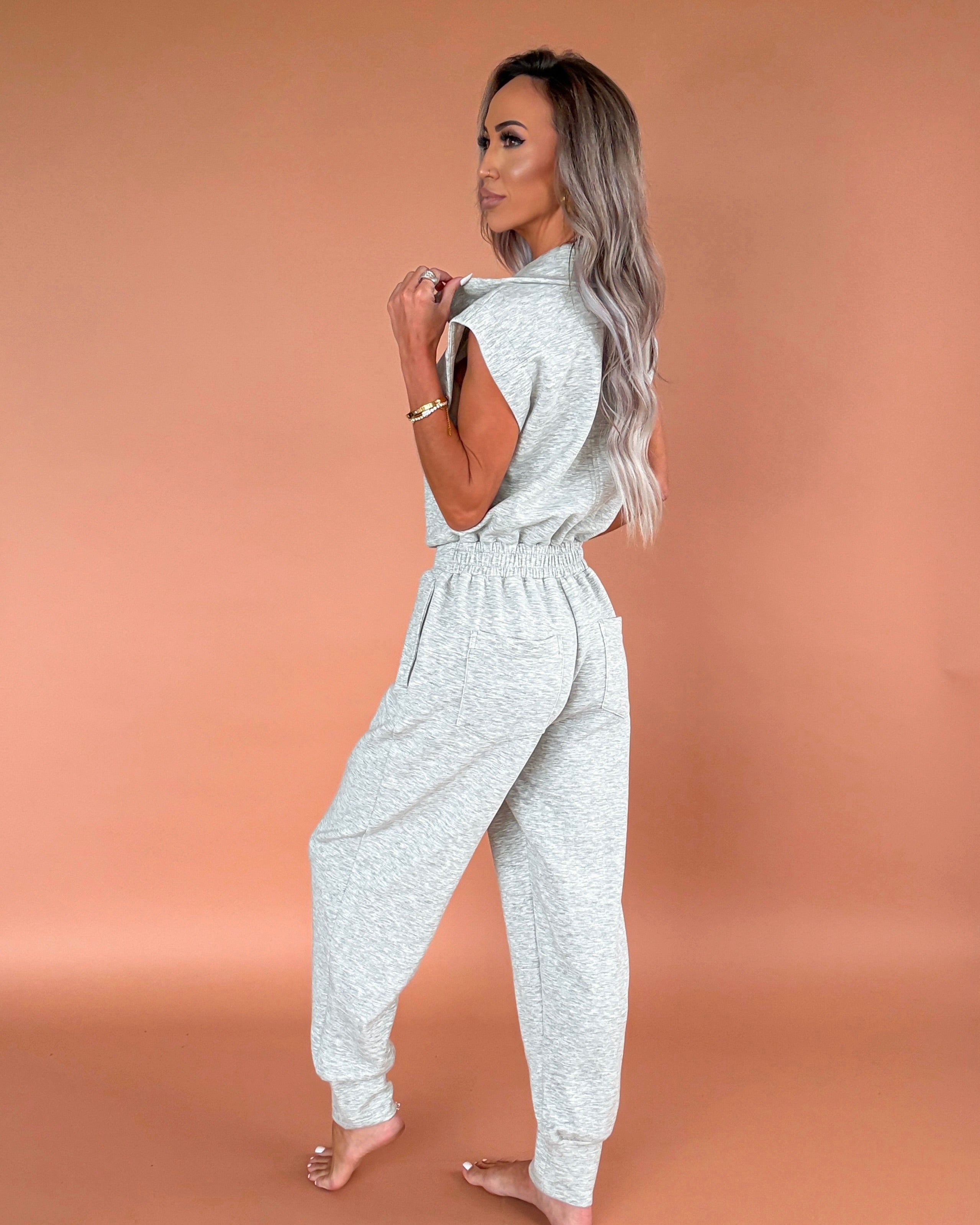 Everyday Energy Jogger Jumpsuit - Heather Grey