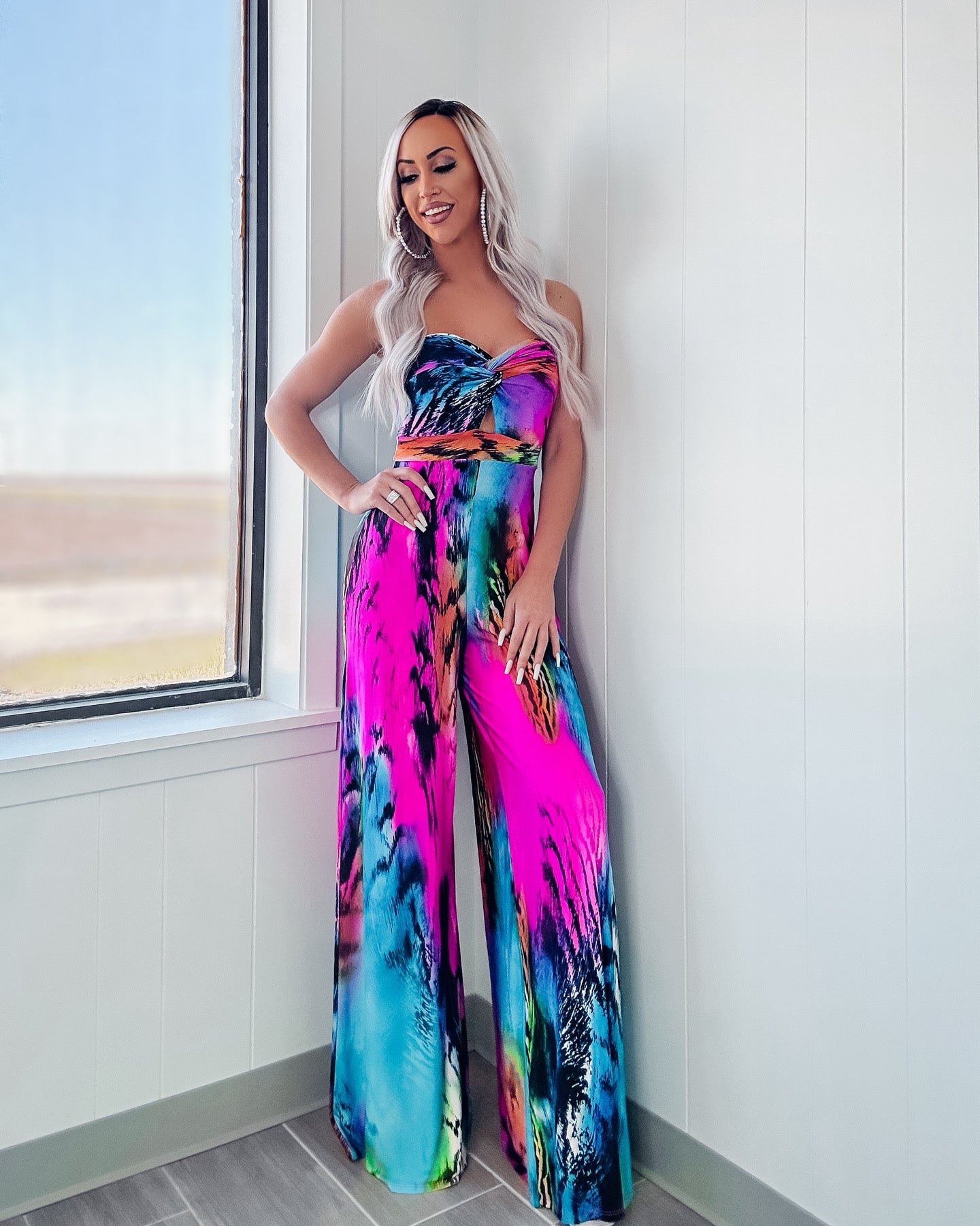 One Of A Kind Strapless Jumpsuit - Multi