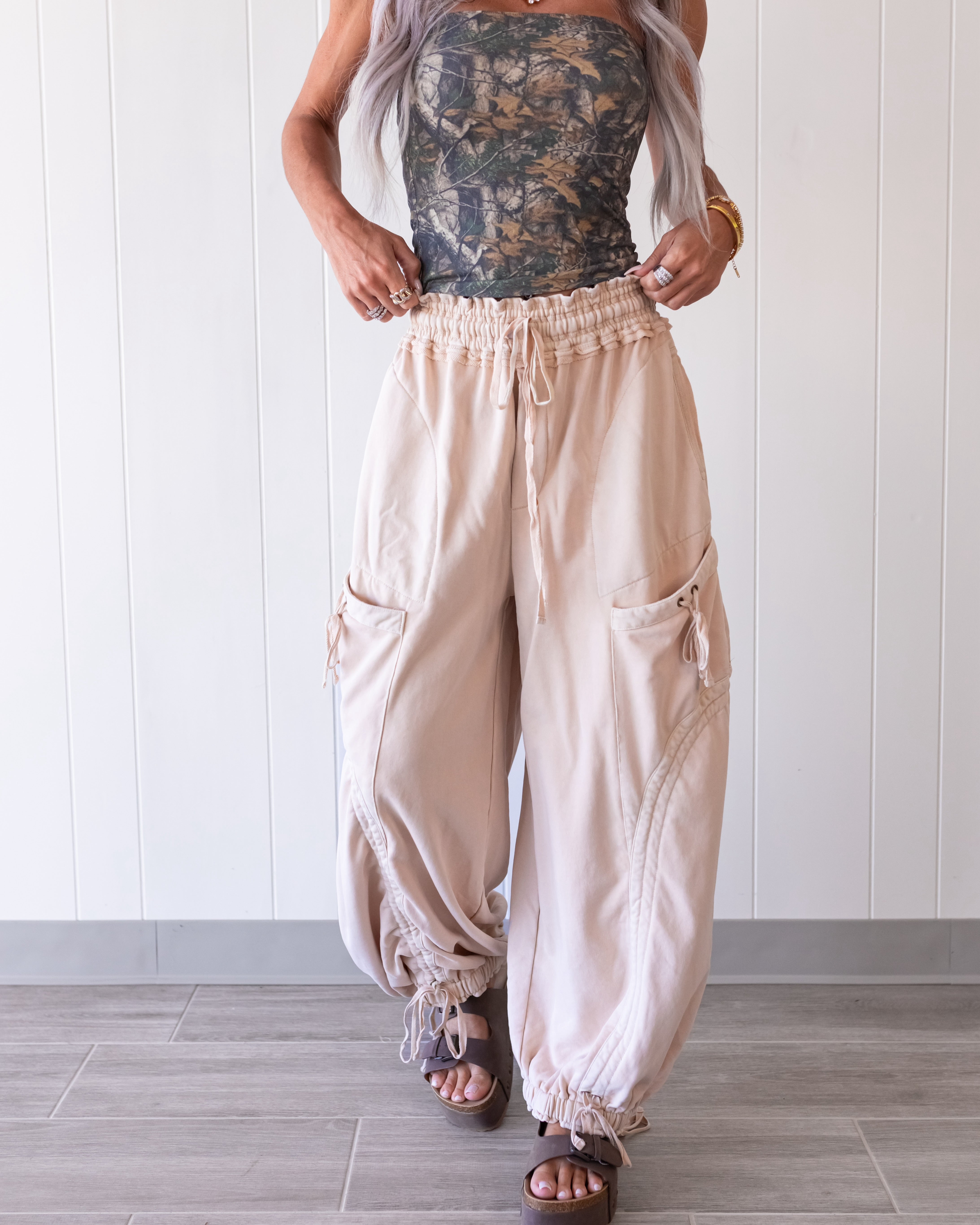 Rosie Balloon Tie Pants - Oat