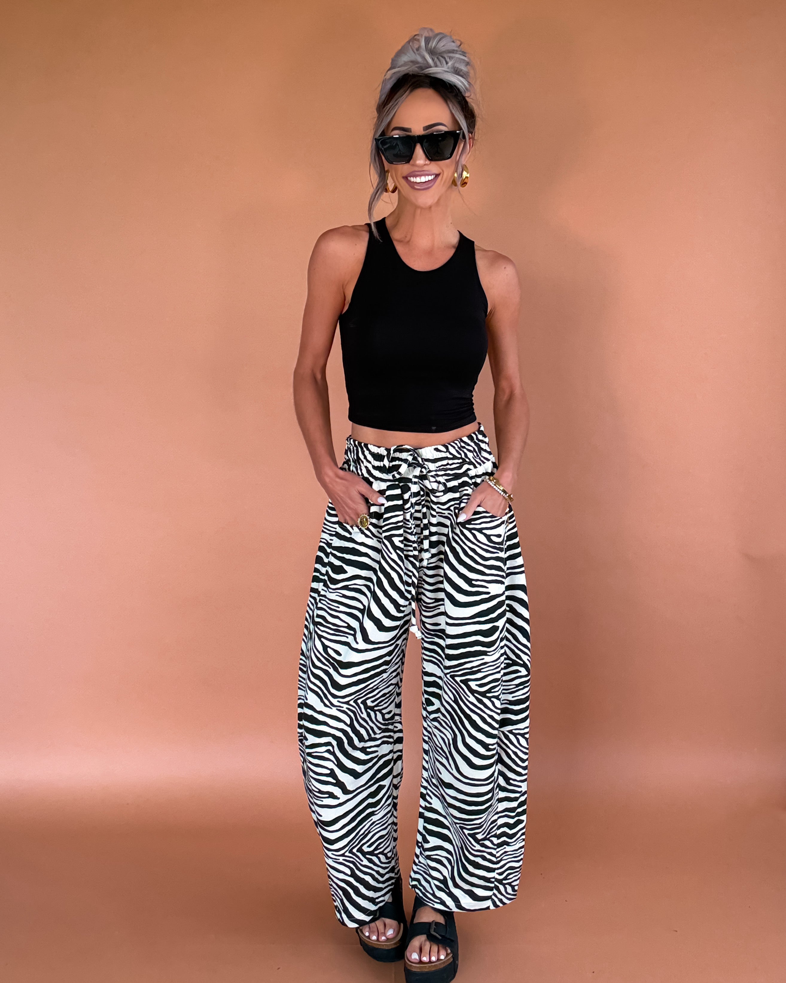 Untamed Energy Barrel Sweatpants - Zebra