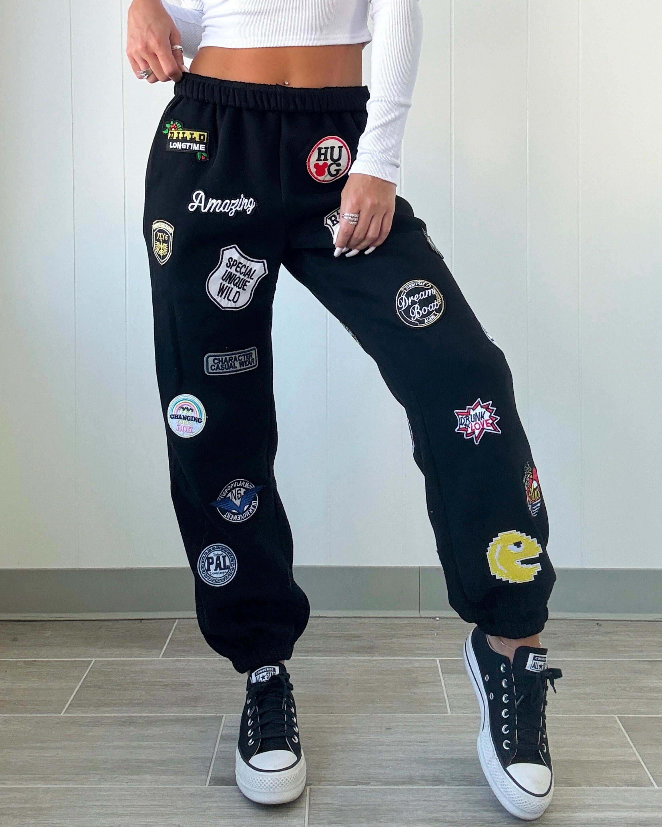 One Of A Kind Patch Joggers - Black