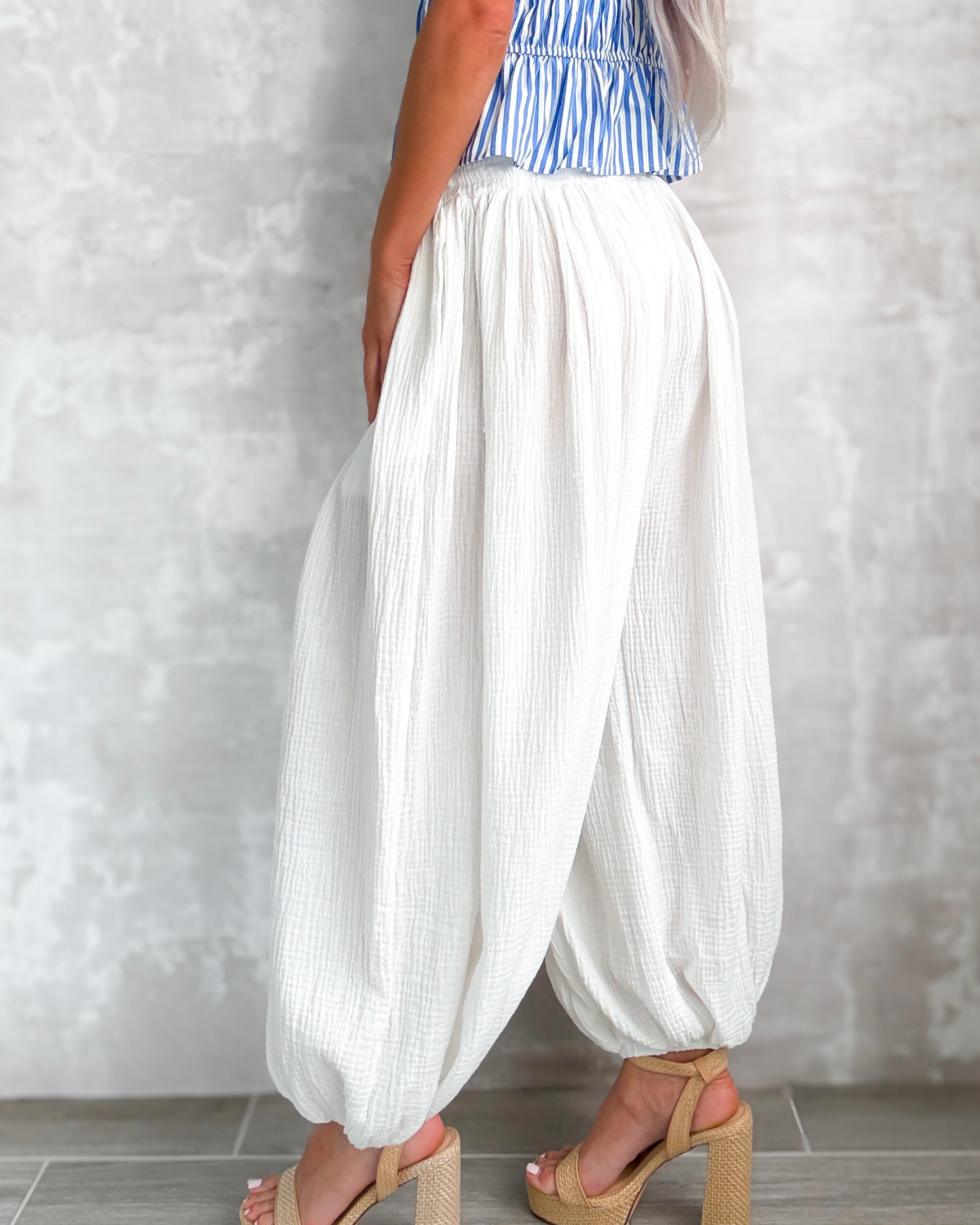 Shoreline Soft Gauze Joggers - Off White