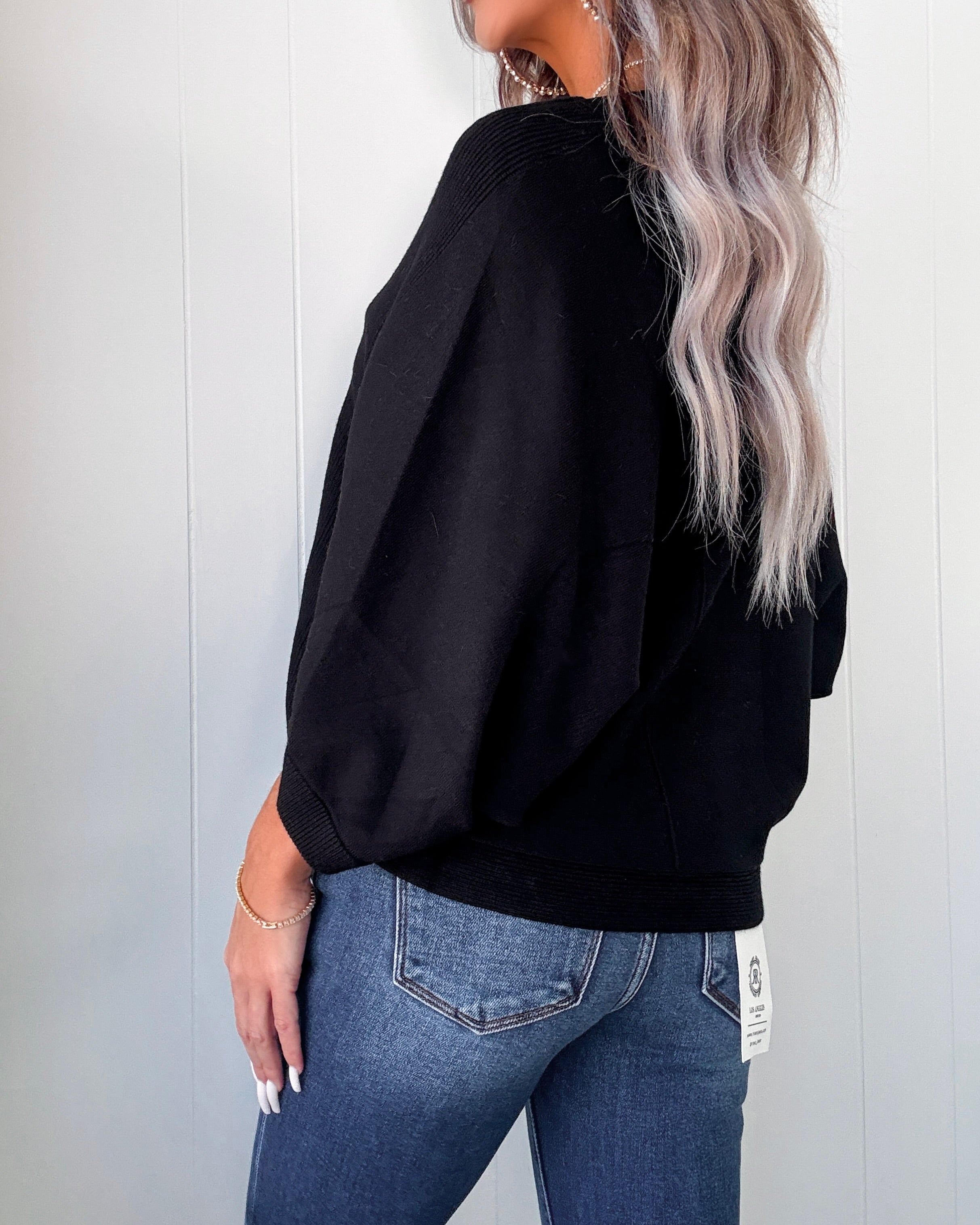 Ember Trail Dolman Sweater - Black