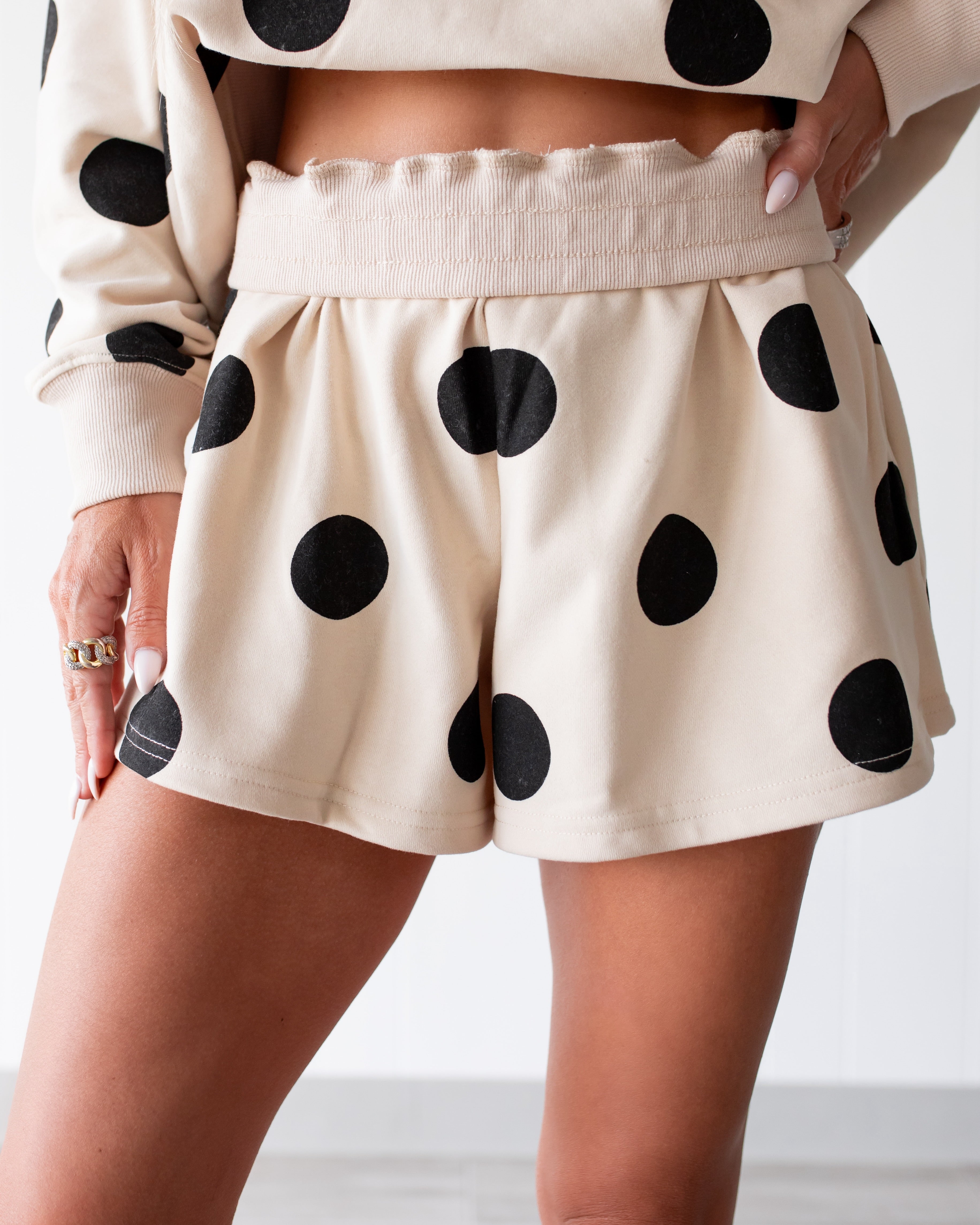 Vintage Honey Shorts Set - Beige