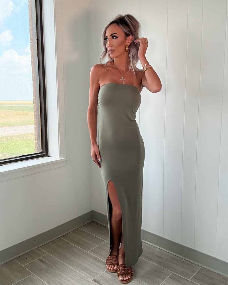 Olive Tube Maxi Dress