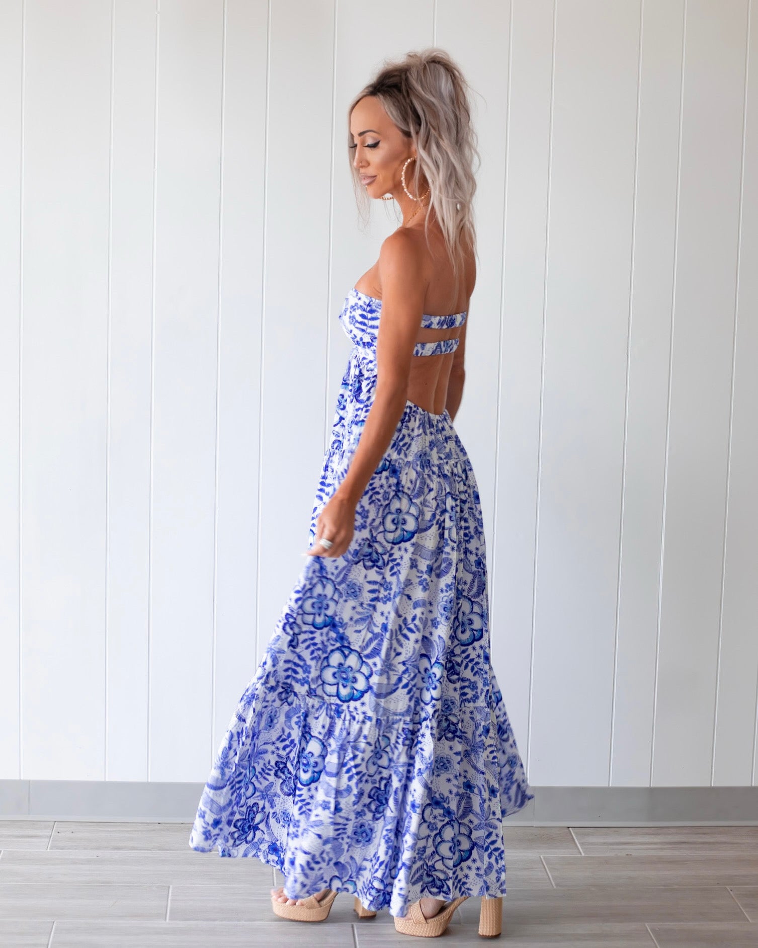 Azure Dream Maxi Floral Dress