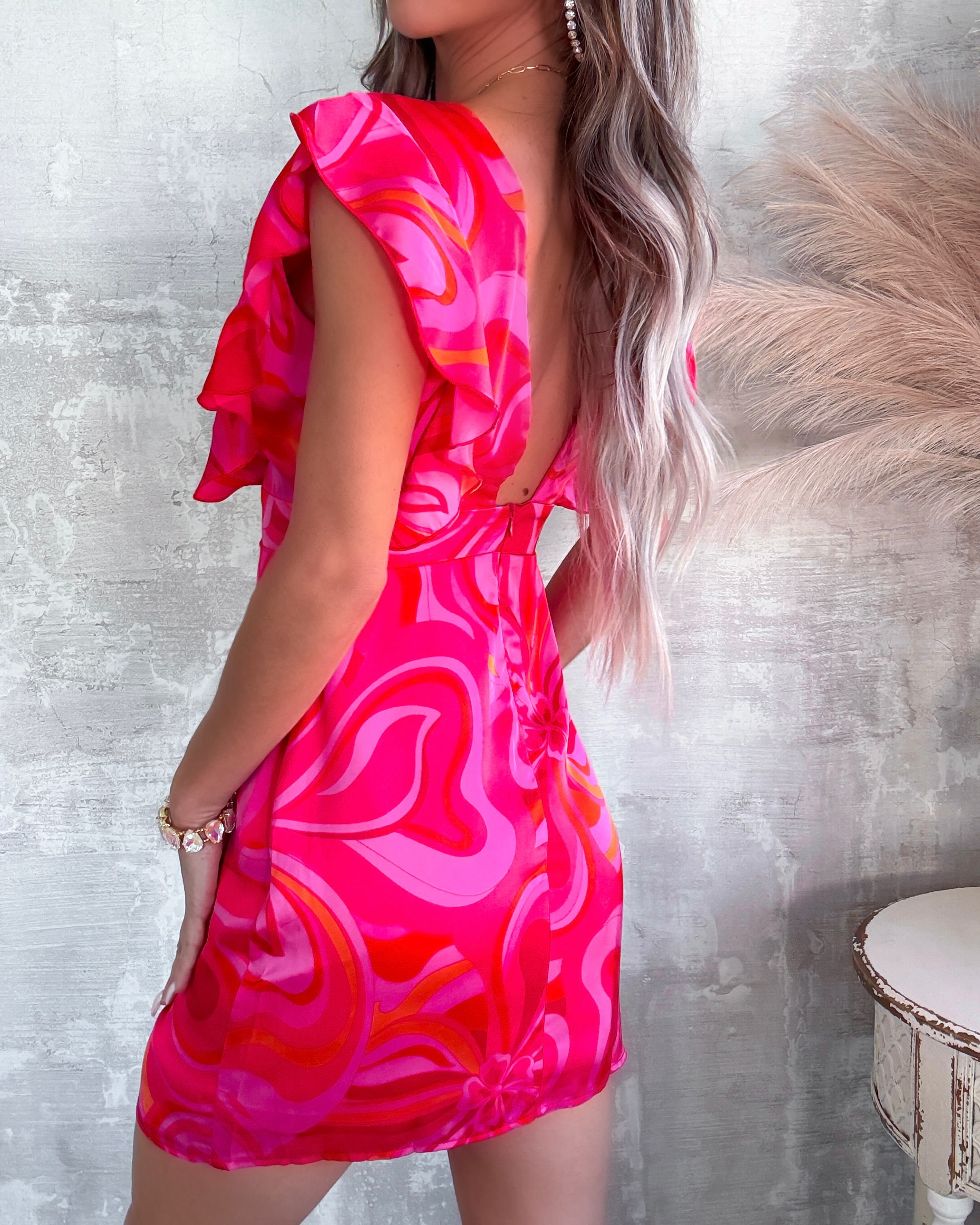Veda Floral Mini Dress - Pink