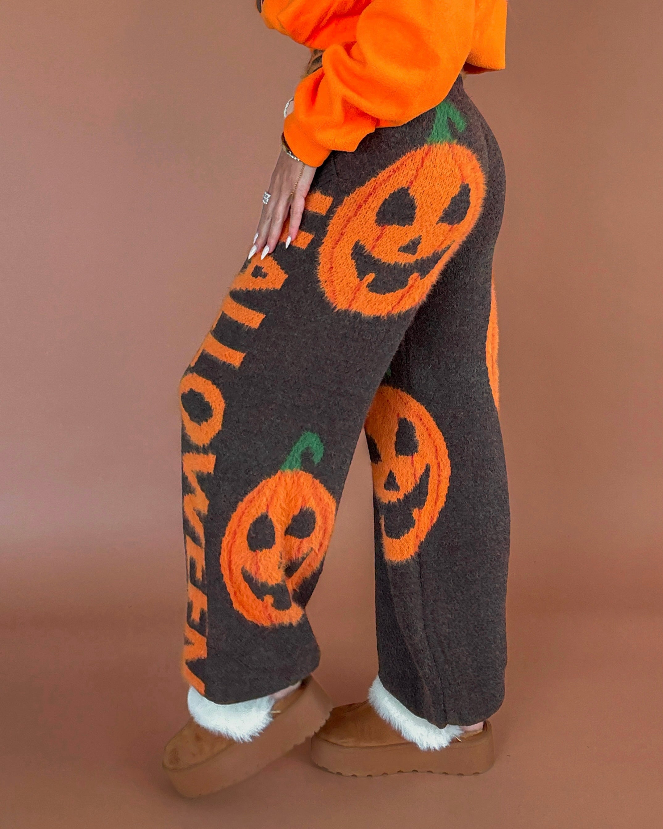 Halloween Jogger Sweatpants - Brown