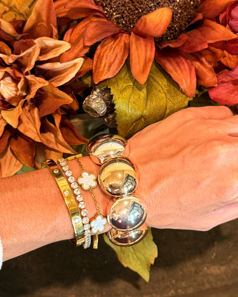 Metal Maven Bold Round Stretch Bracelet - Gold/Silver