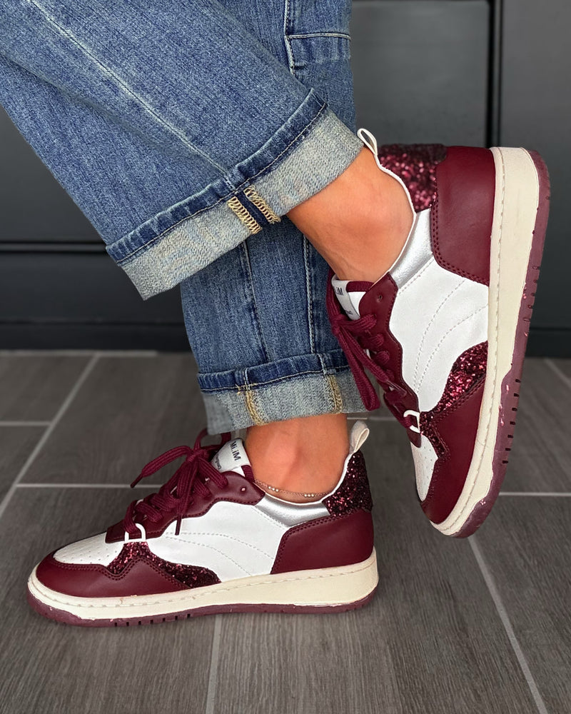 Paige Glitter Sneakers - Maroon