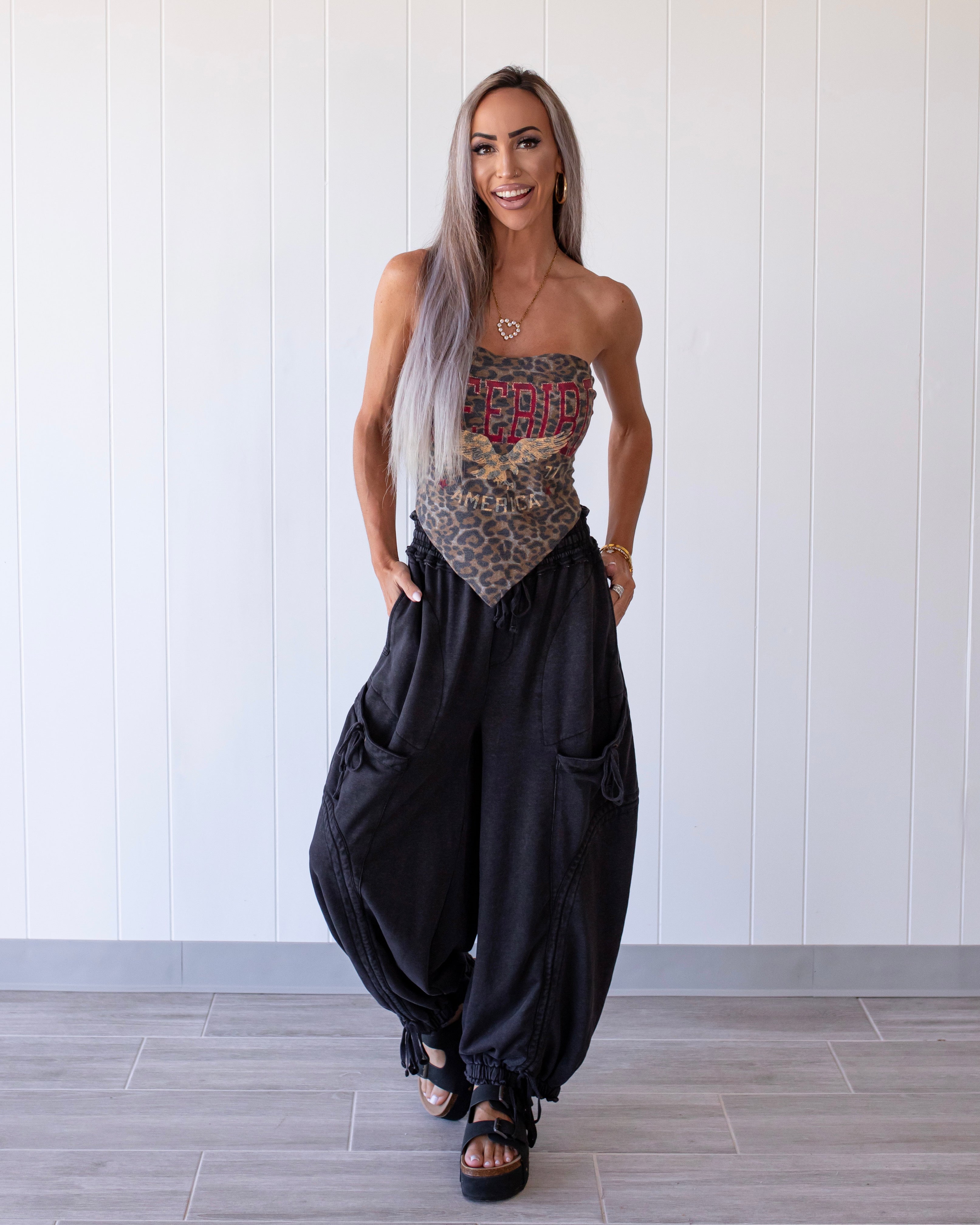Freebird Bandana Tie Top - Leopard