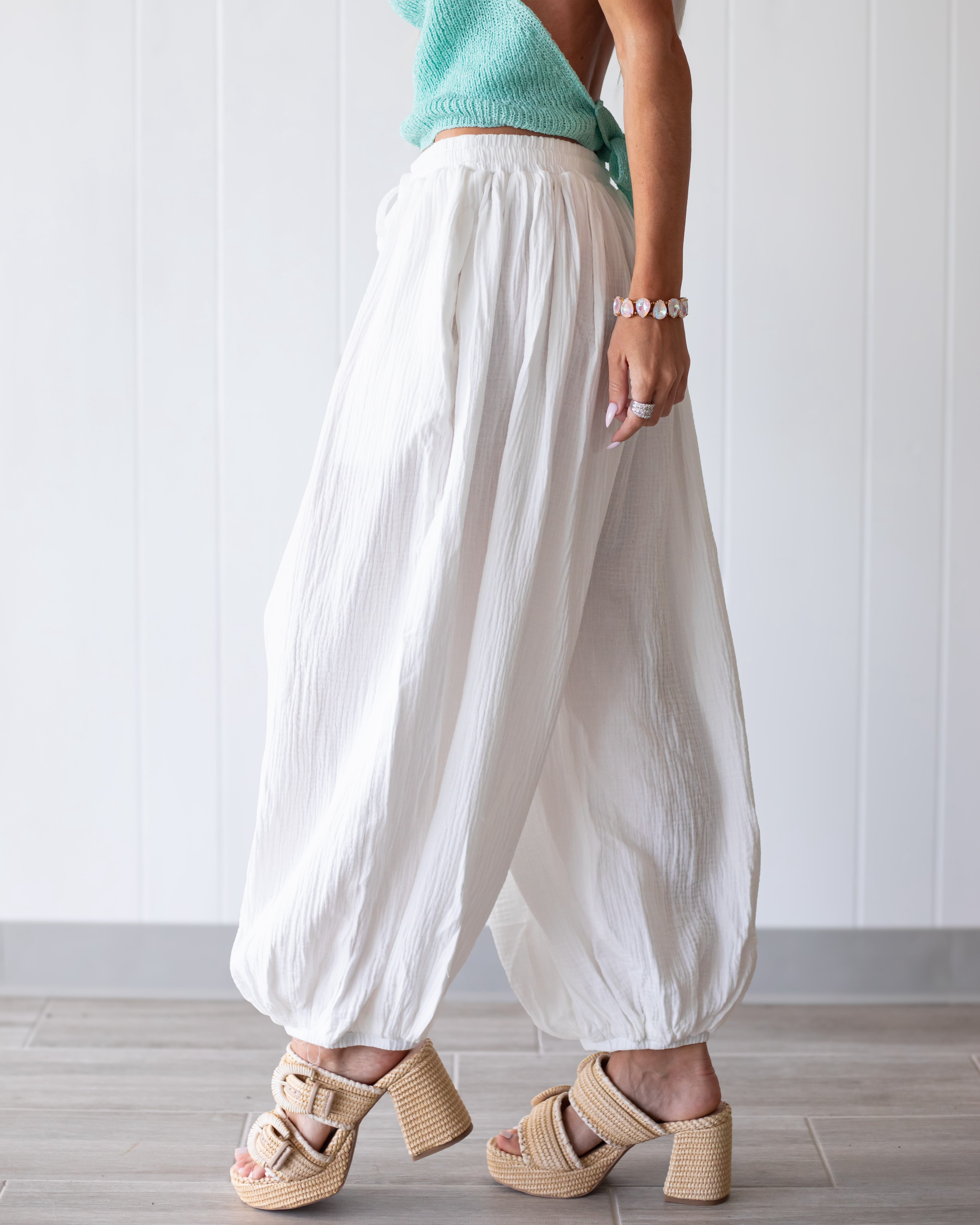Shoreline Soft Gauze Joggers - Off White