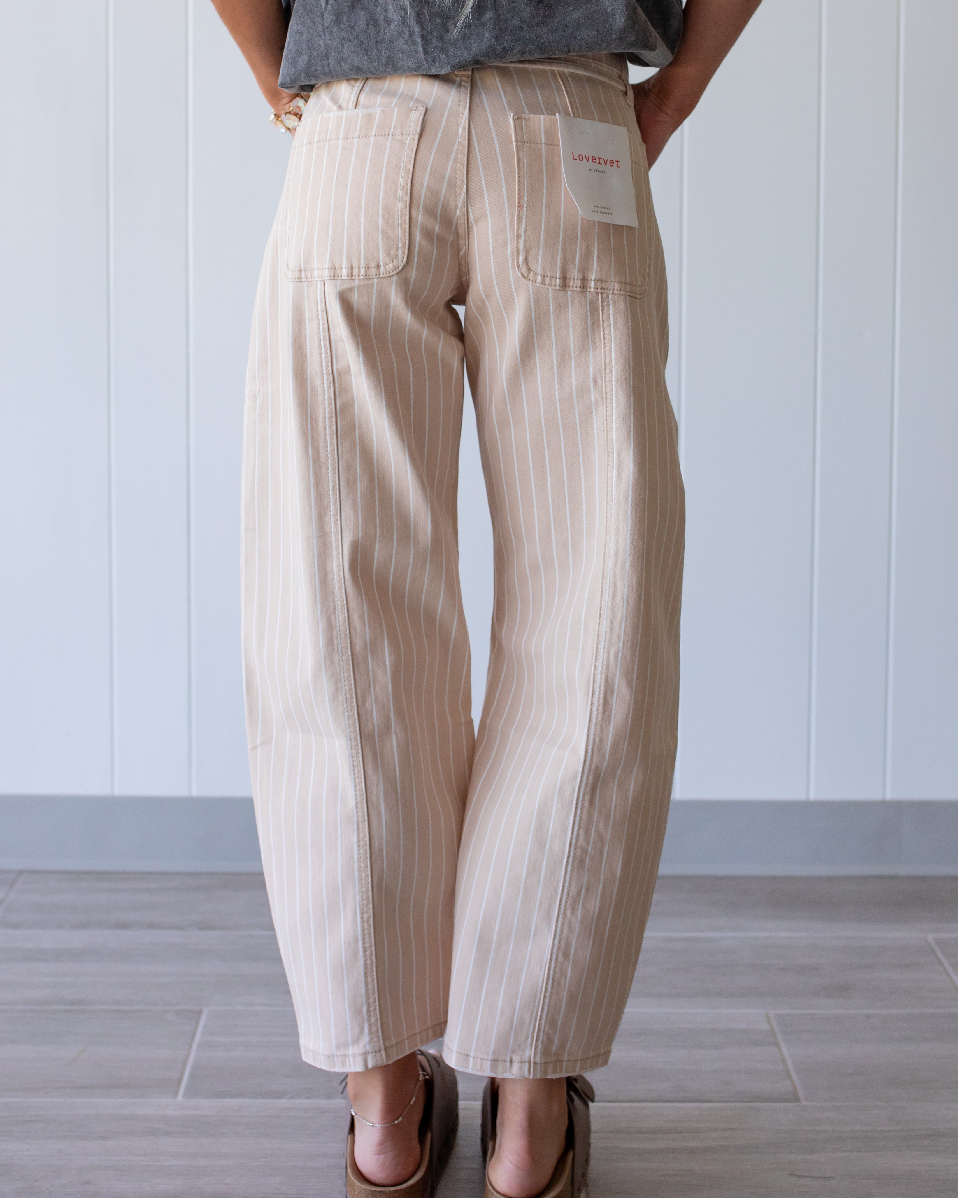 Sandy Stripe Barrel Jeans
