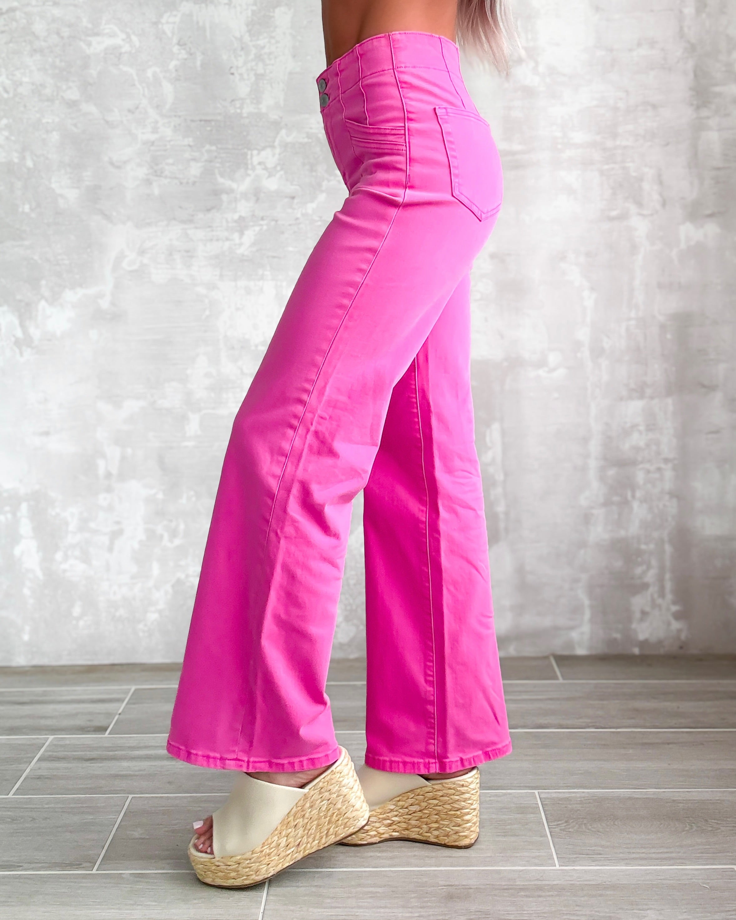 Bailey High Rise Wide Leg Jeans - Rose