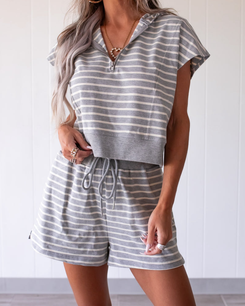 The Collins Lounge Sweat Shorts - Grey