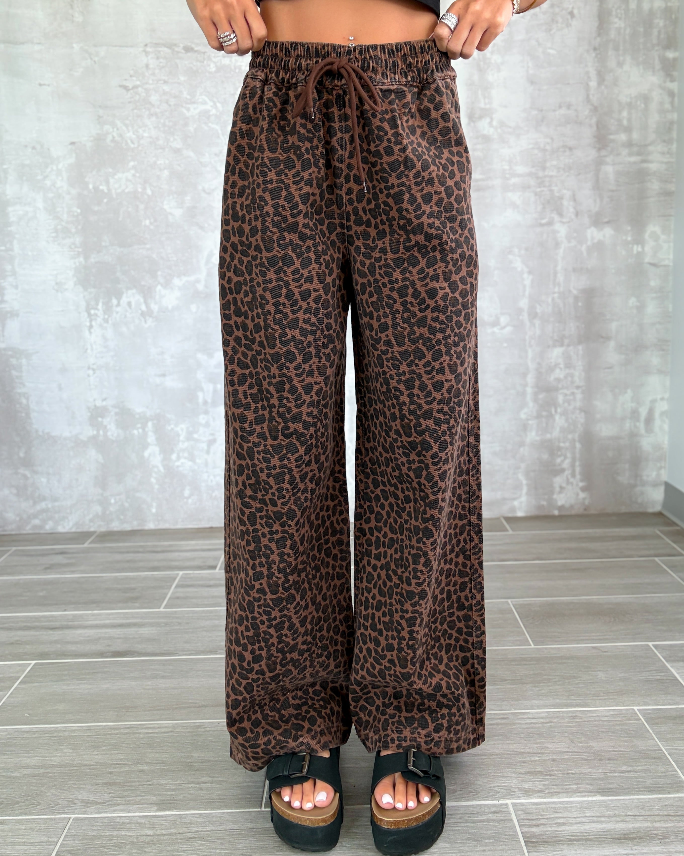Wild Stride Leopard Denim Pants