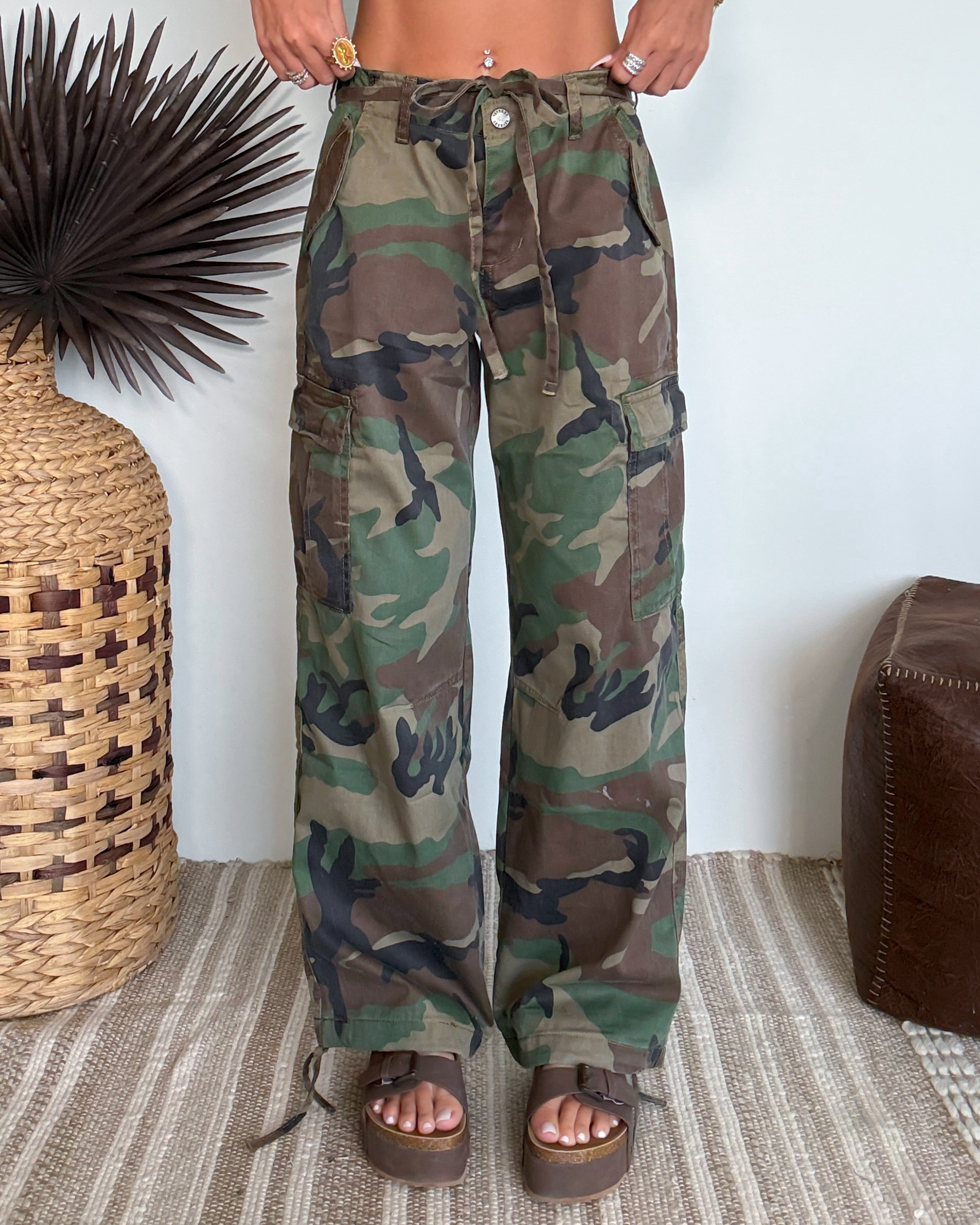 Camo Cutie Wide Leg Cargo Pants