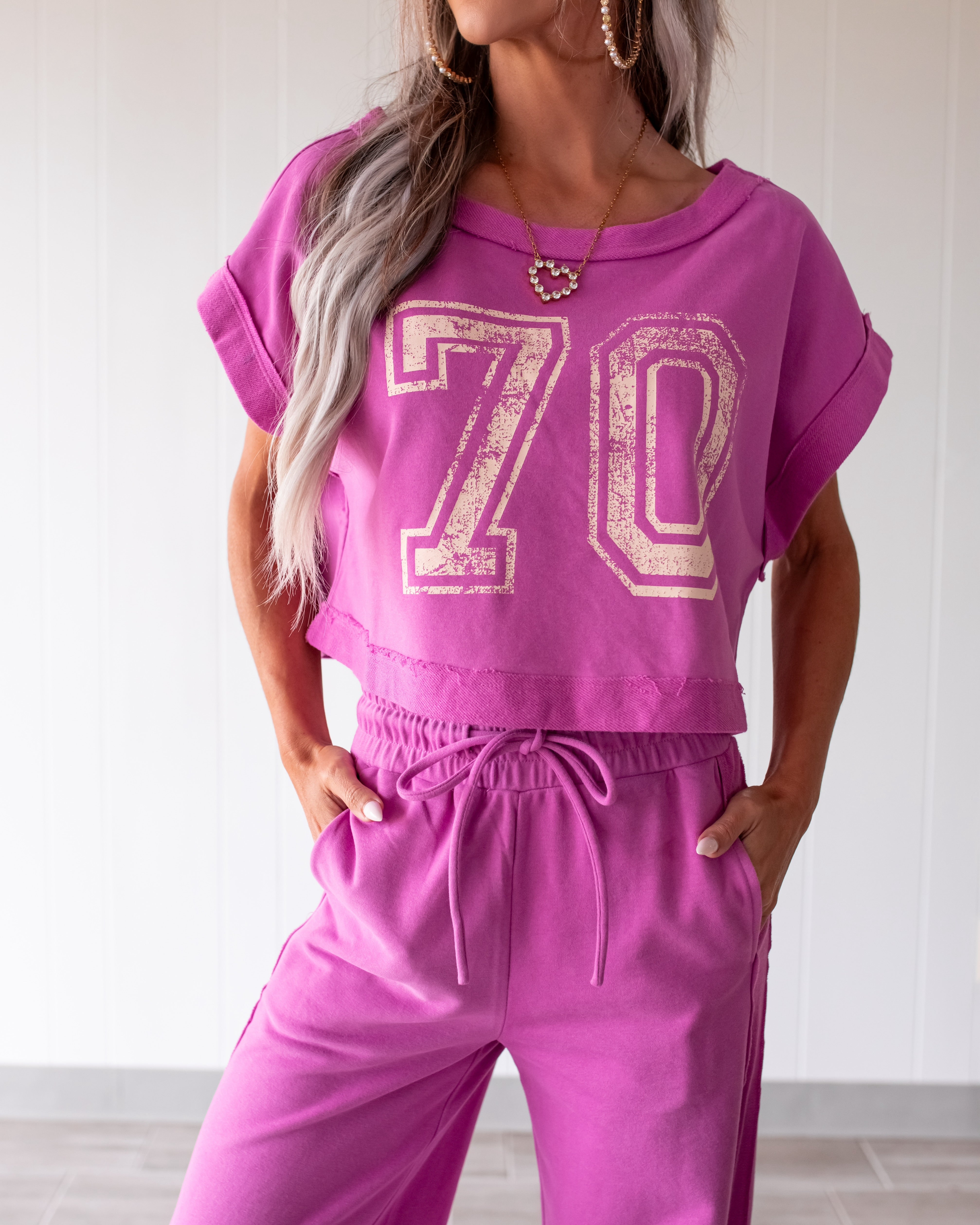 70 Open Back Crop Tee - Orchid