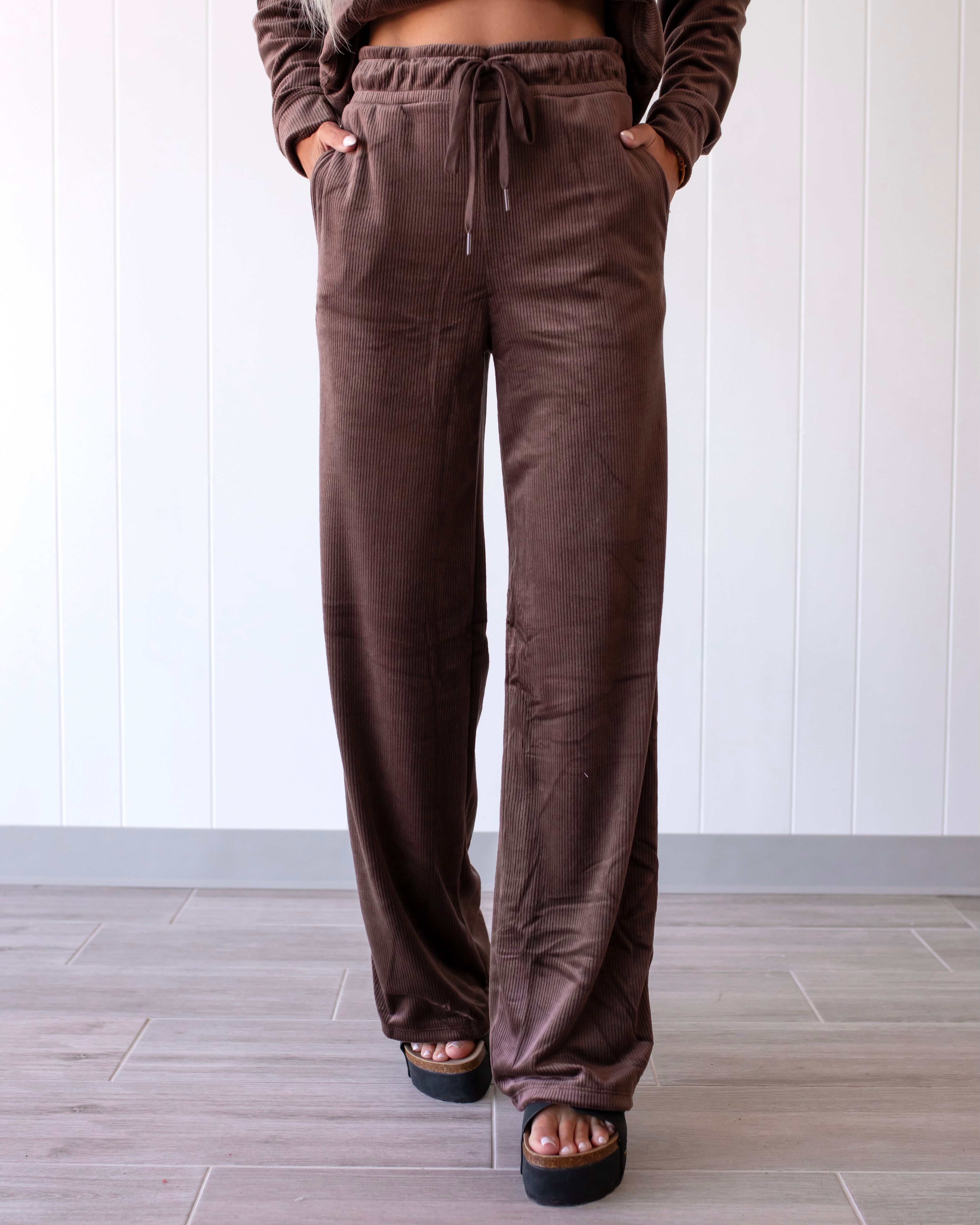 Cloud Nine Wide Leg Pants - Brown