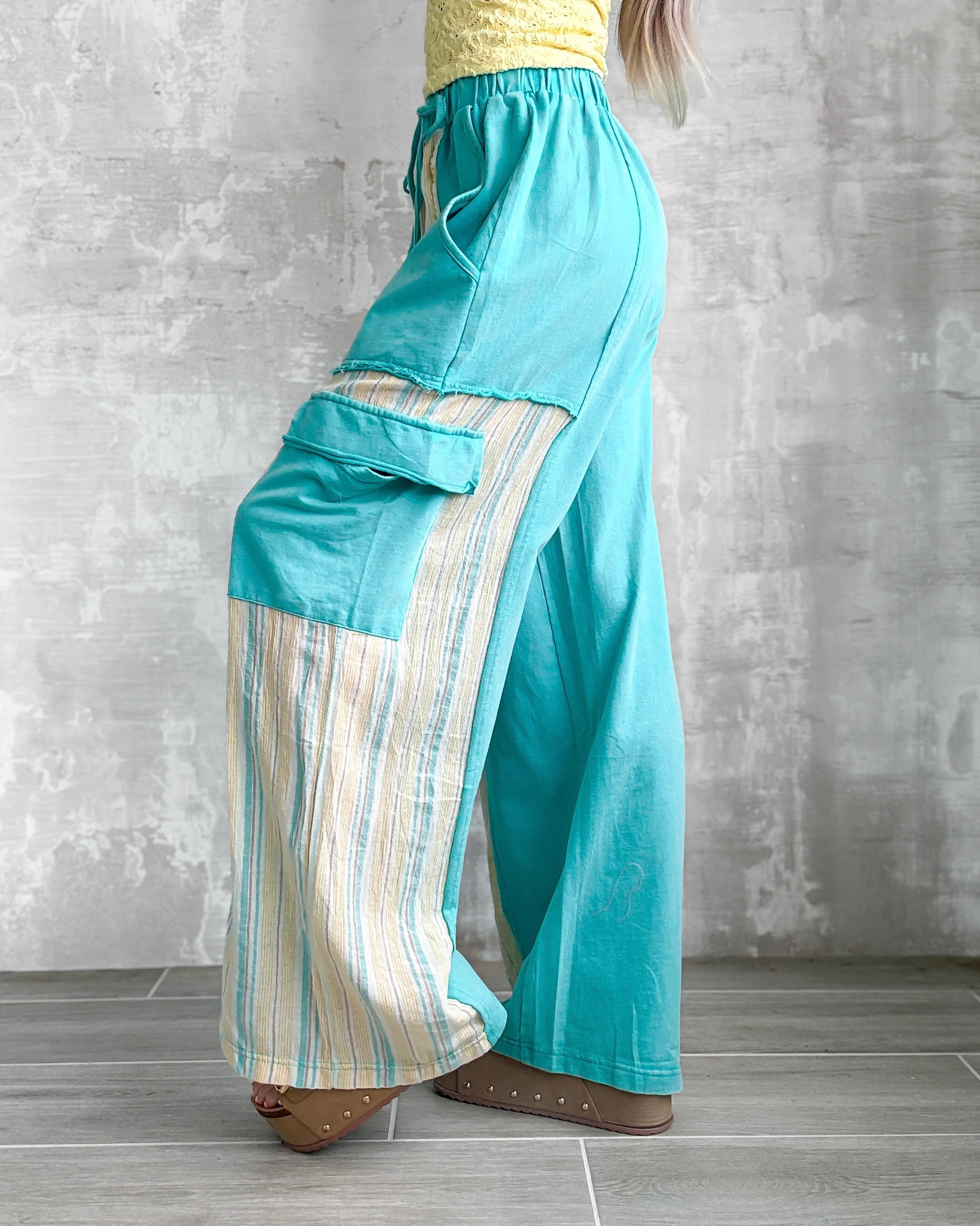 Soft Days Cargo Pants - Washed Aqua