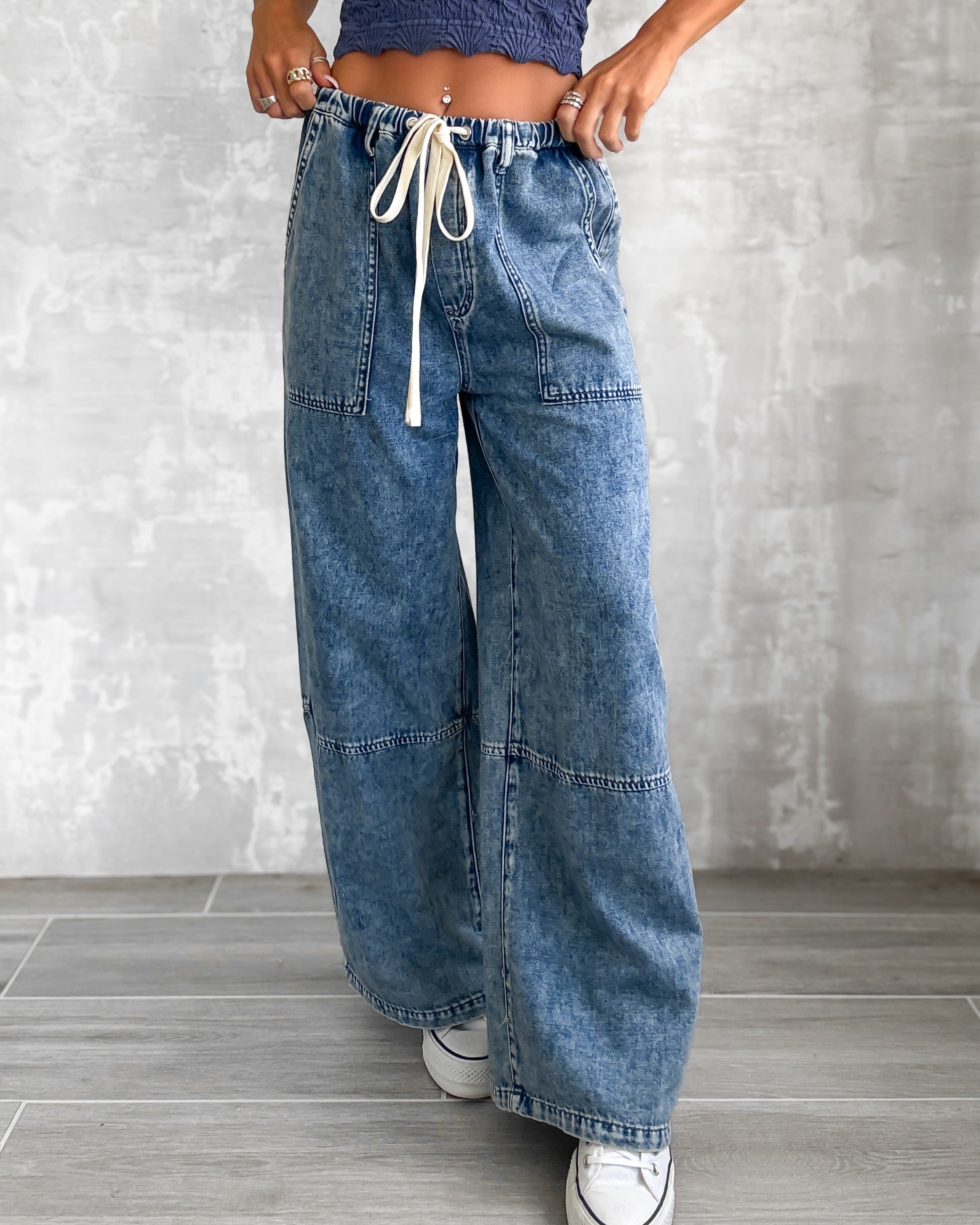 Huntley Wide Leg Pants - Medium Wash