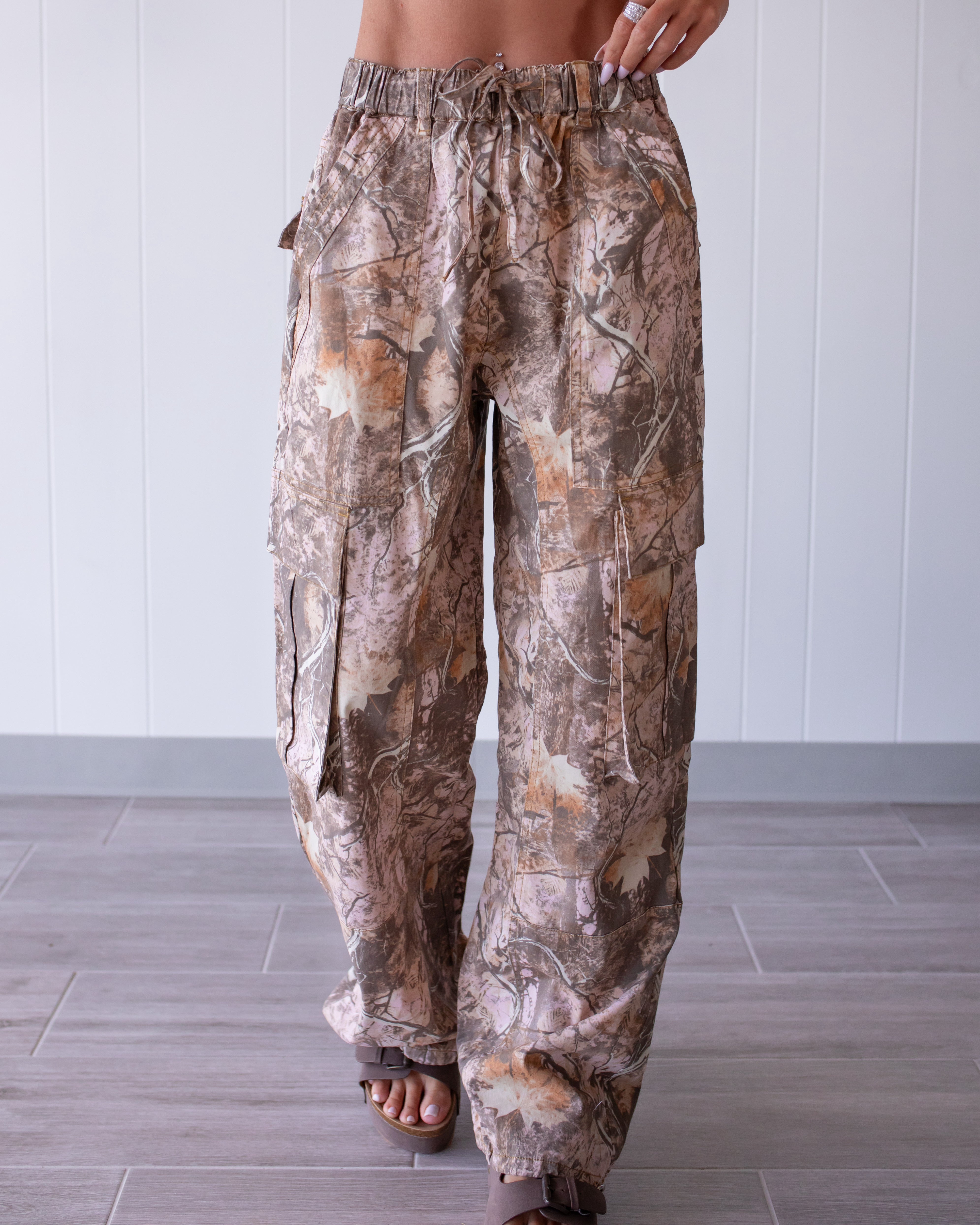 Blush & Bloom Camo Cargo Pants