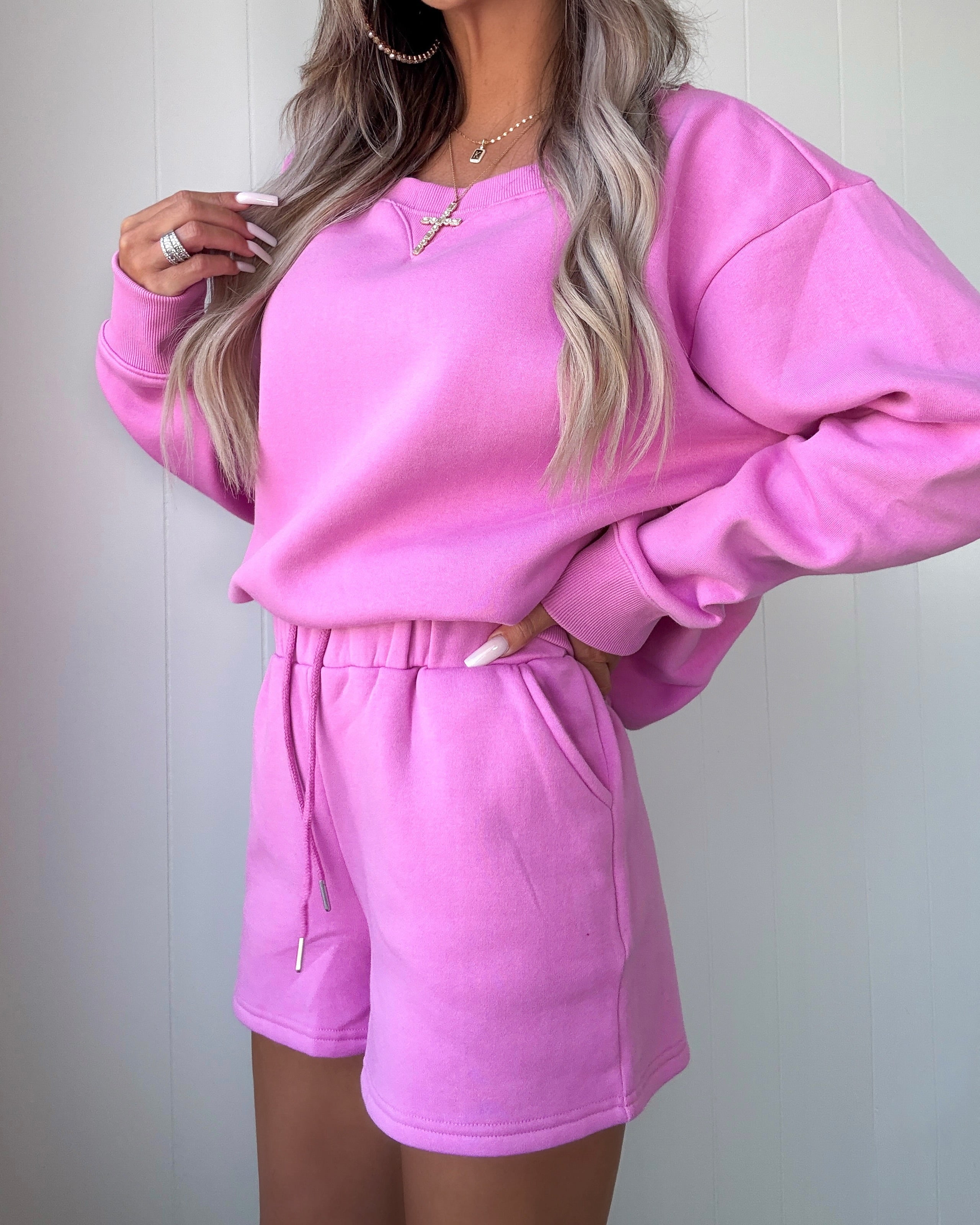 Comfy Cutie Shorts Set - Bright Mauve