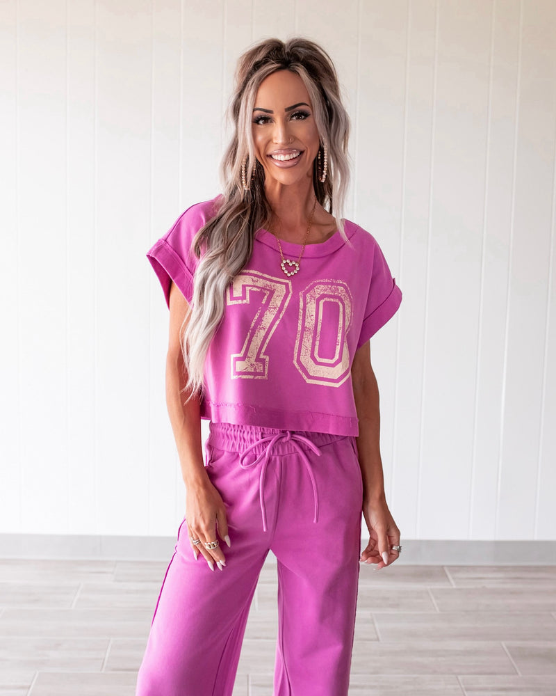 70 Open Back Crop Tee - Orchid