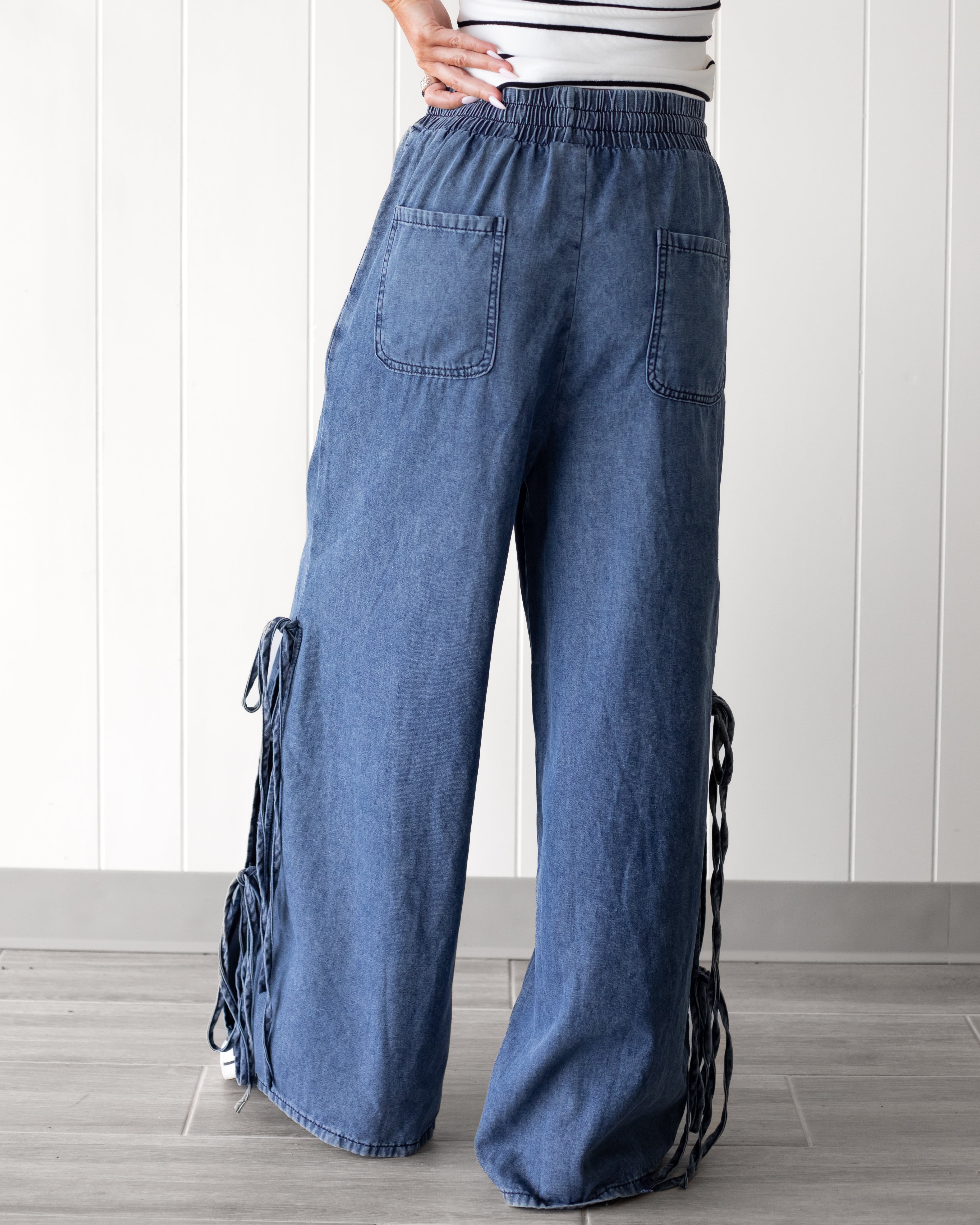 Coastal Drift Wide Leg Denim Pants