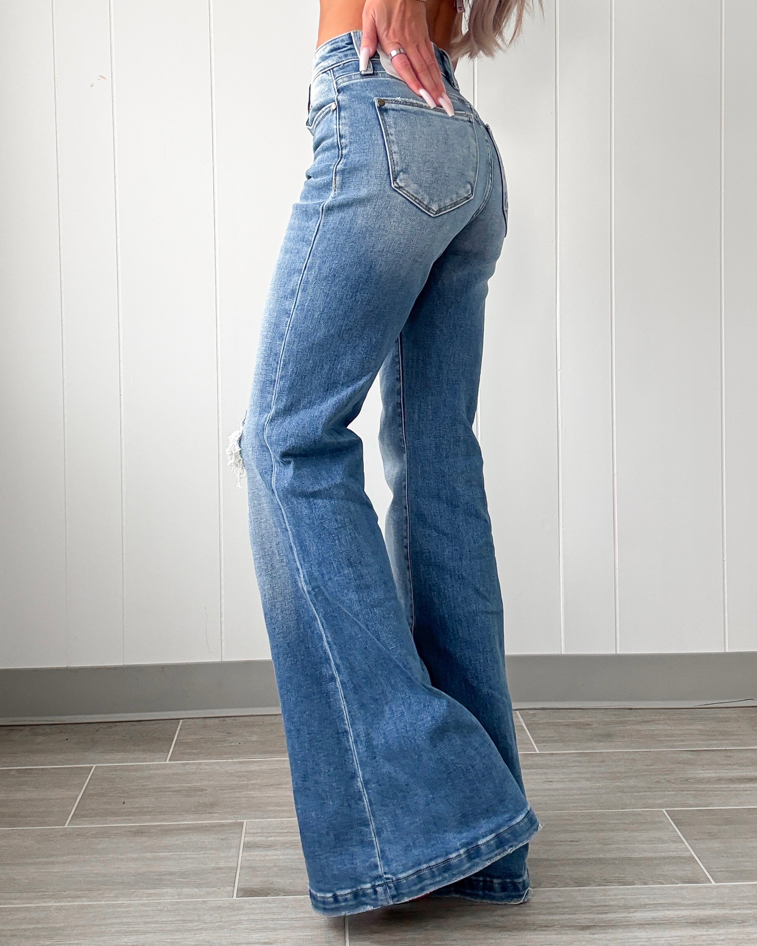 Paisley High Rise Flare Jeans - Medium