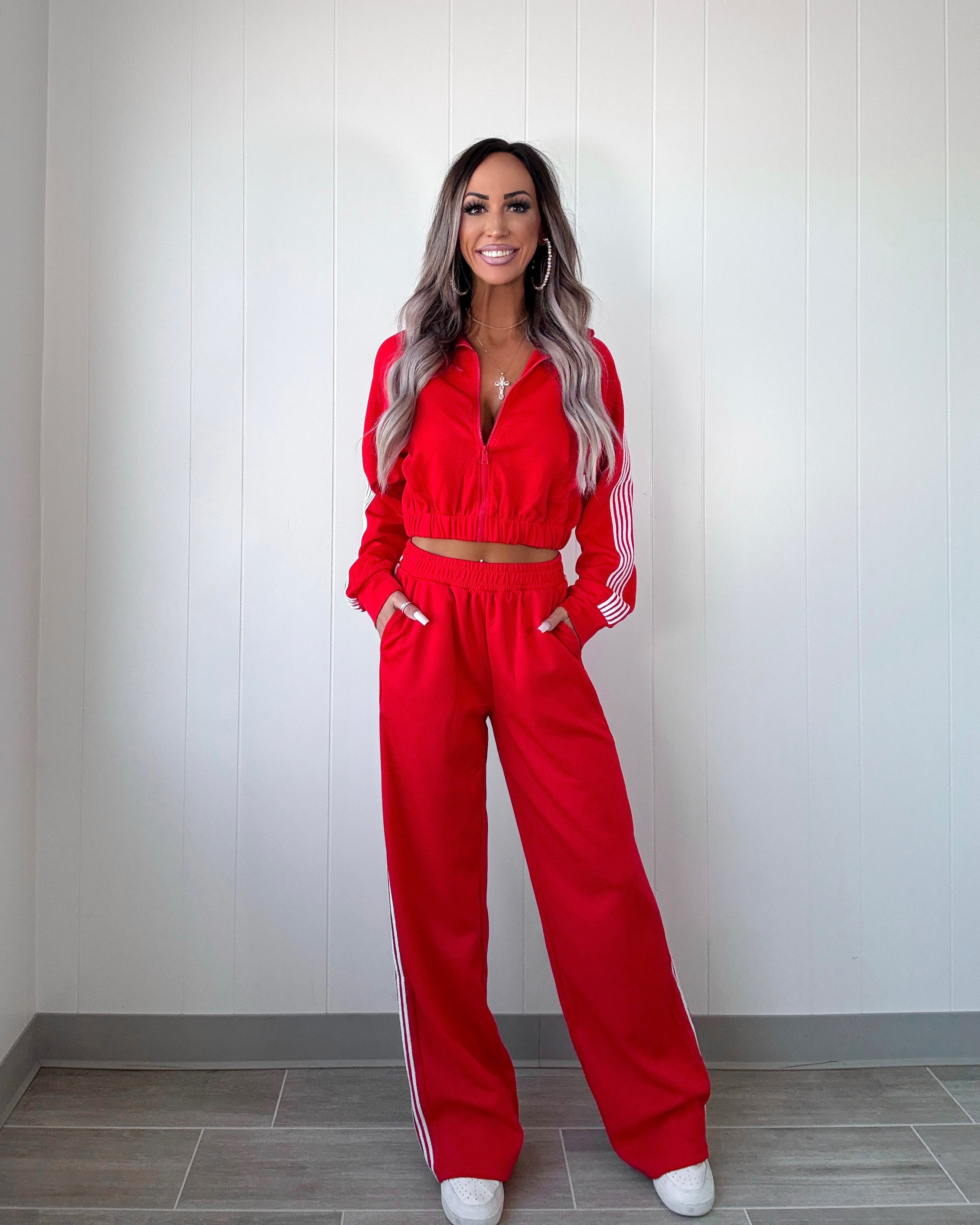 Game On Tracksuit Pants Set - Red