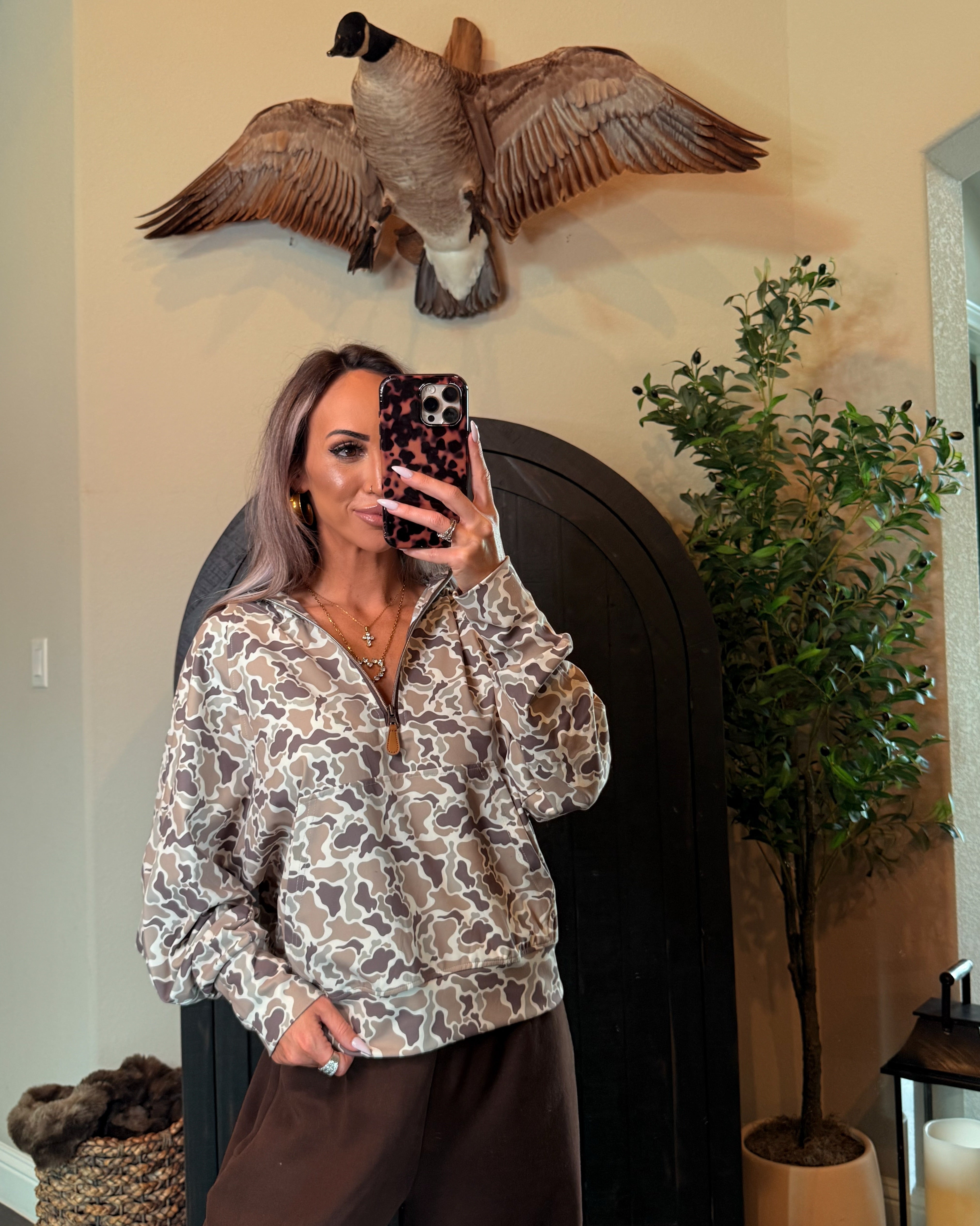 Duck Camo Quarter Zip Pullover