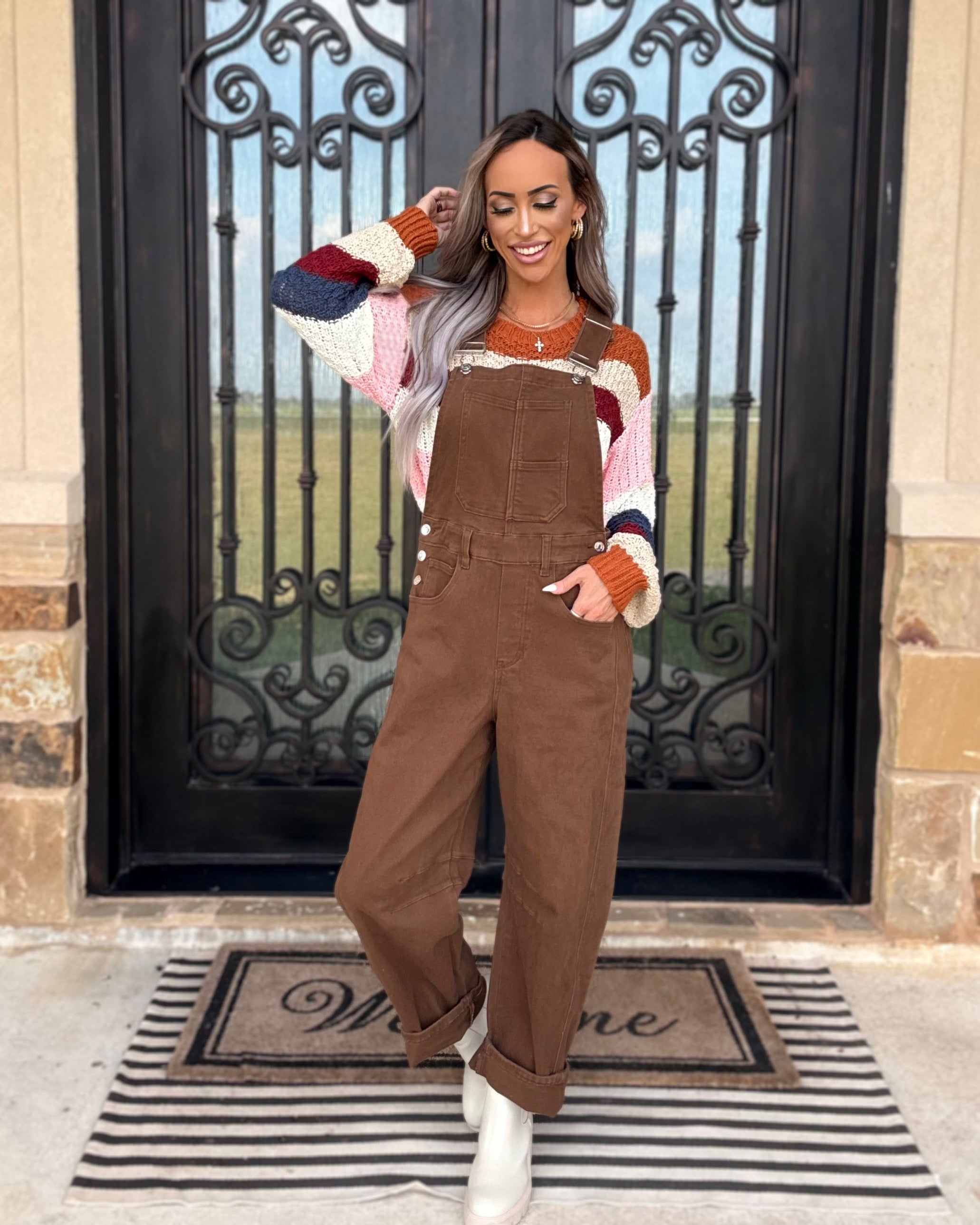 Sutton Barrel Leg Overalls - Mocha